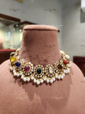 925 Silver Multi Gem Navratan Necklace set
