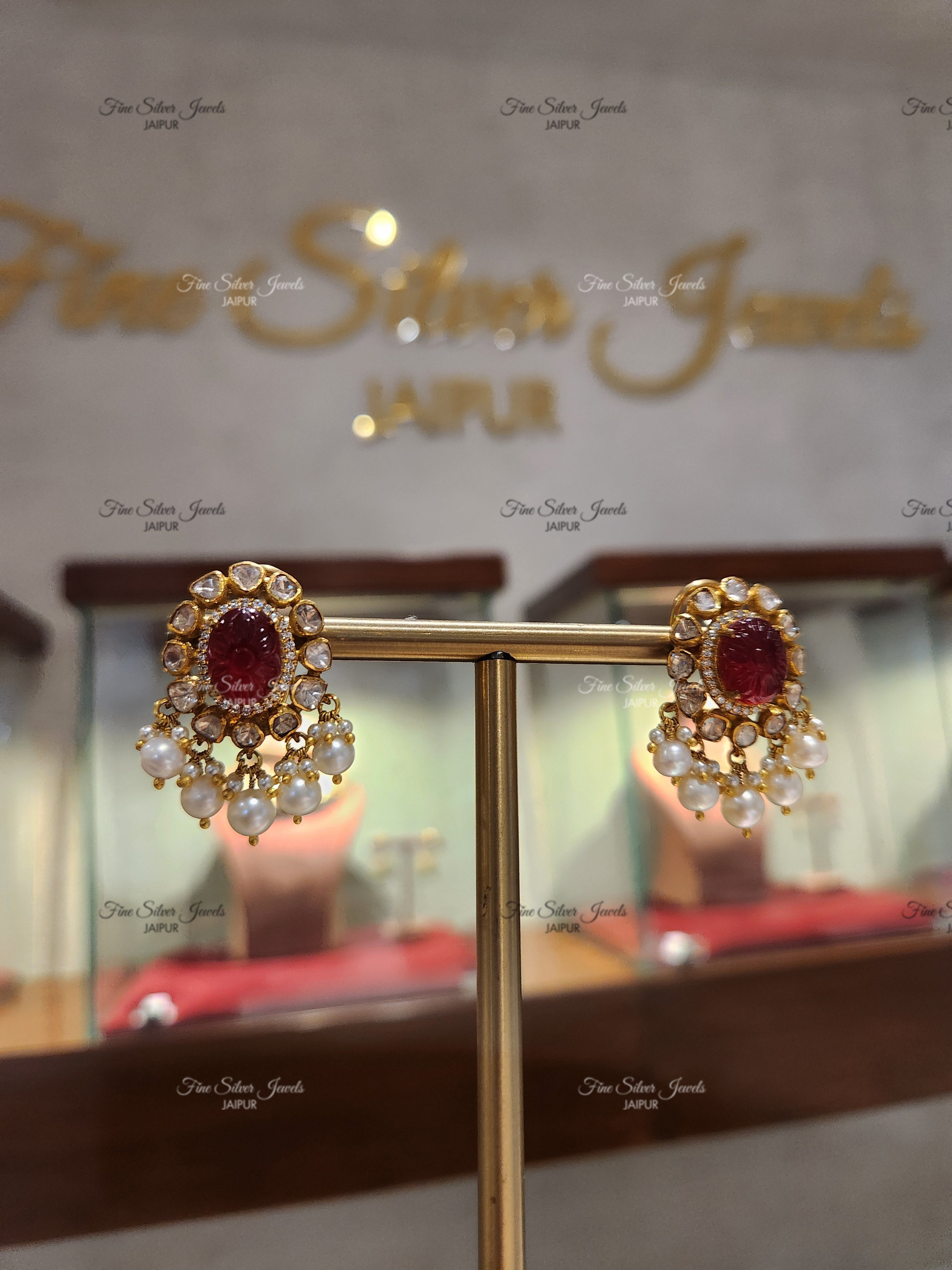 925 Silver Multi Gem Navratan Necklace set