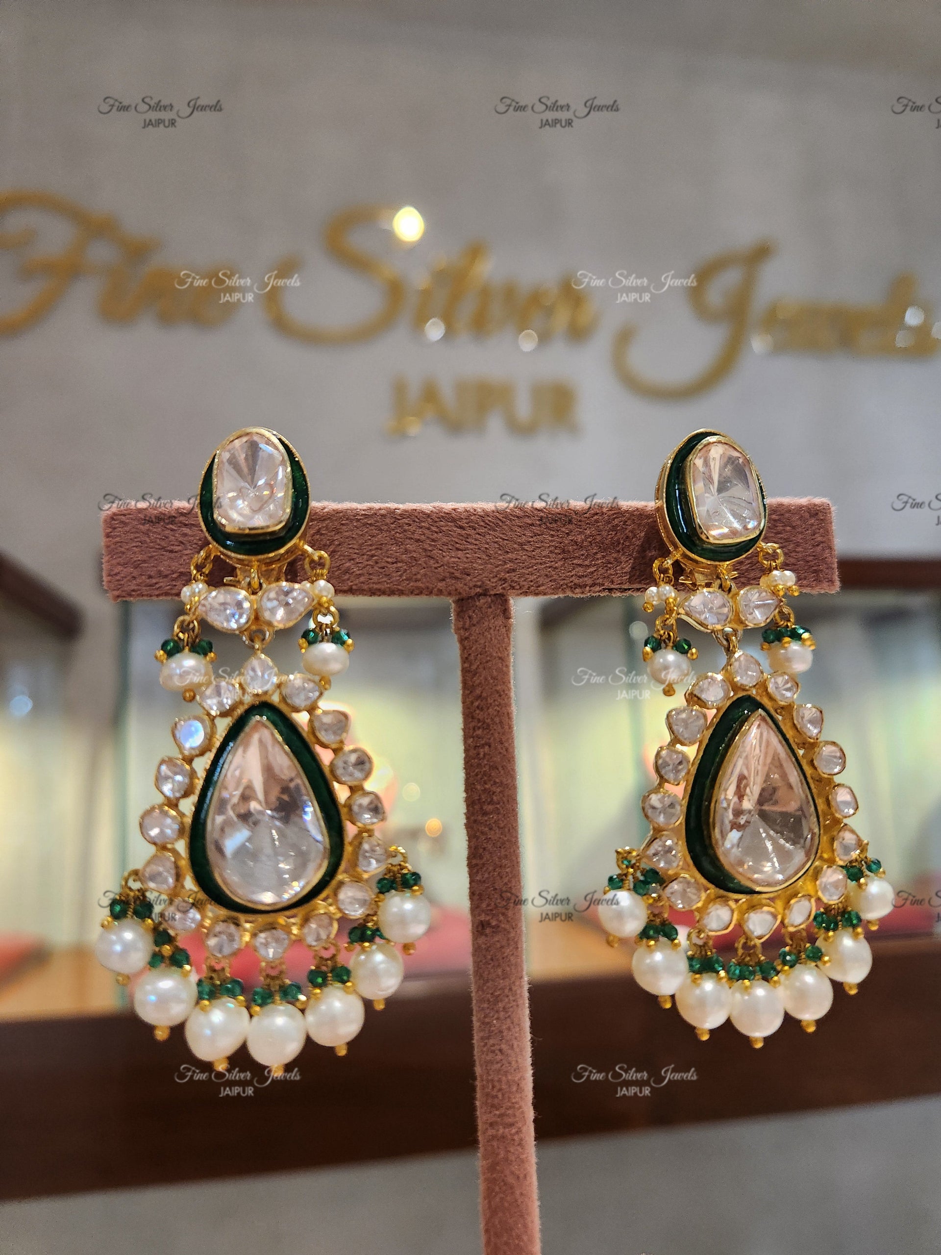 925 Silver Pia Polki Earrings