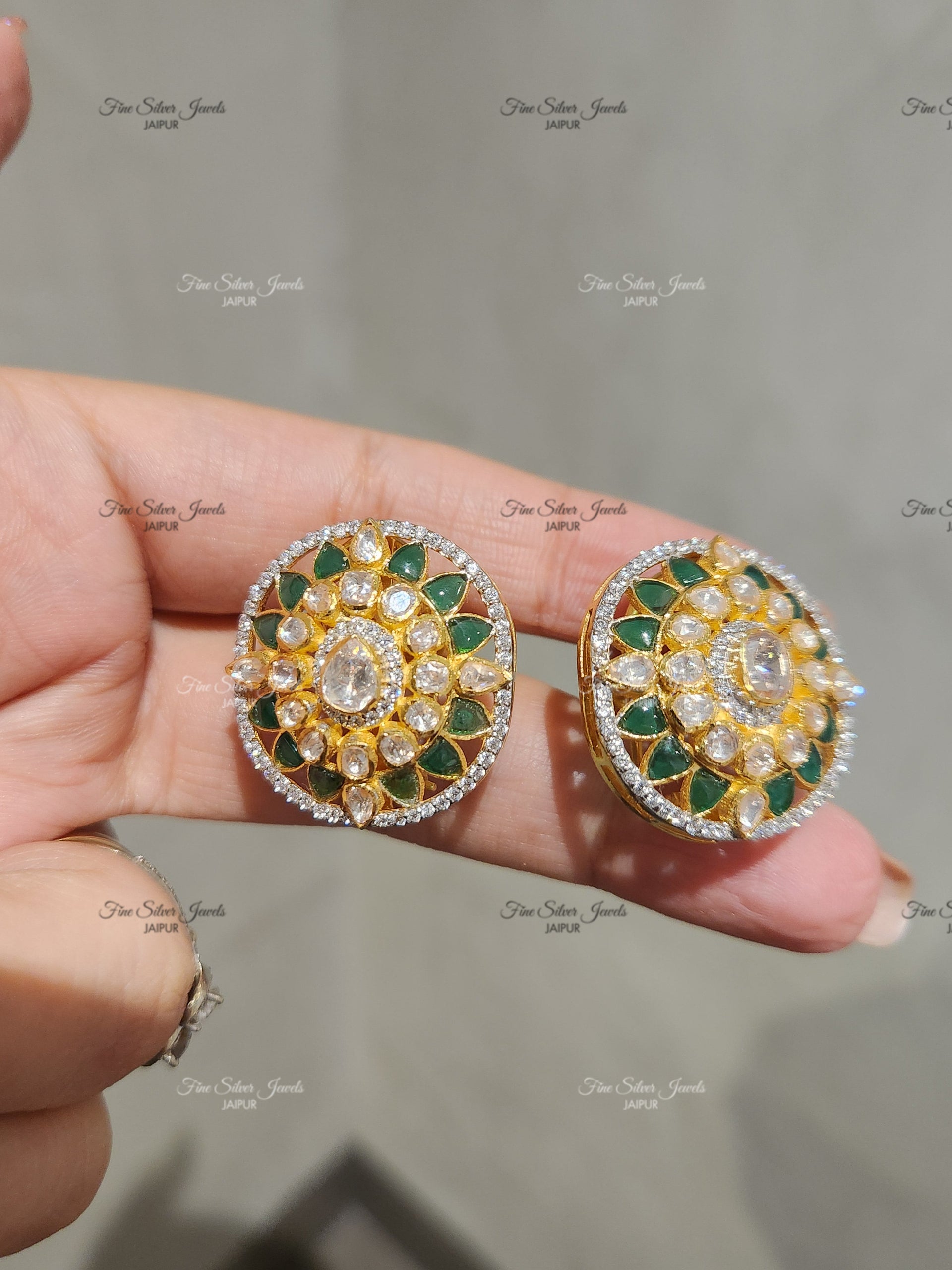 925 silver Raas polki choker Set
