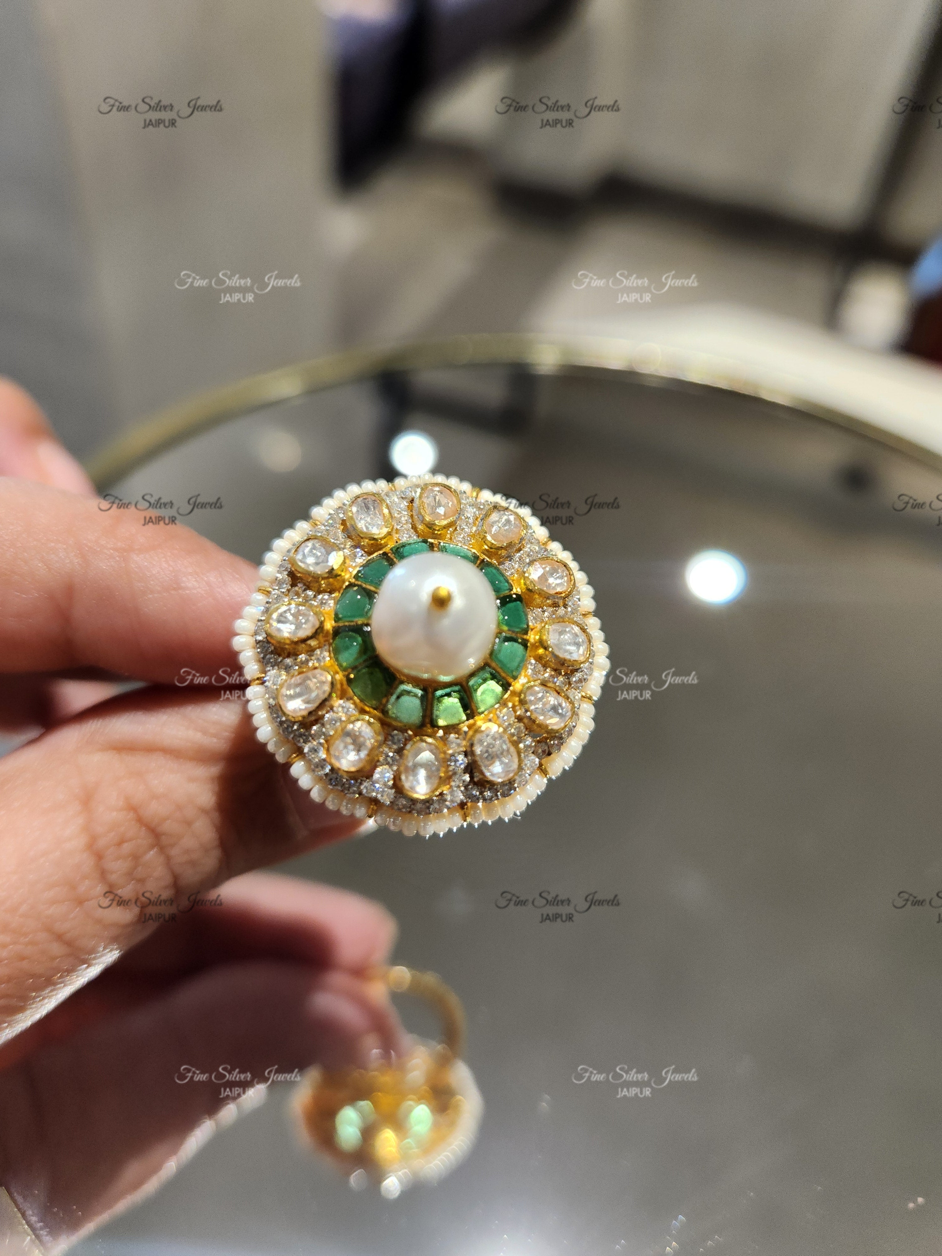 925 Silver Mehar Pearl Ring