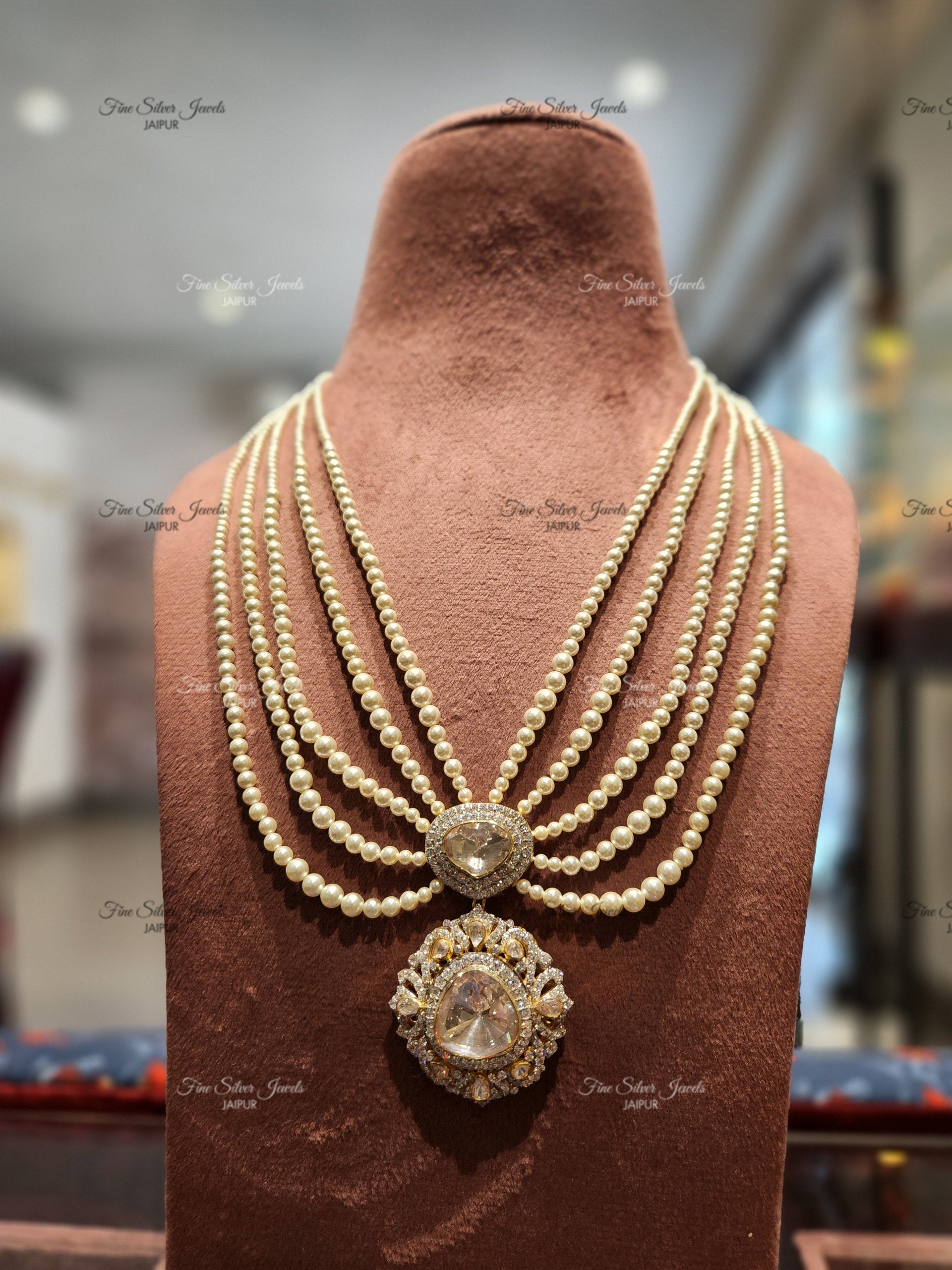 925 Silver Mens Swaraj Pearl Necklace
