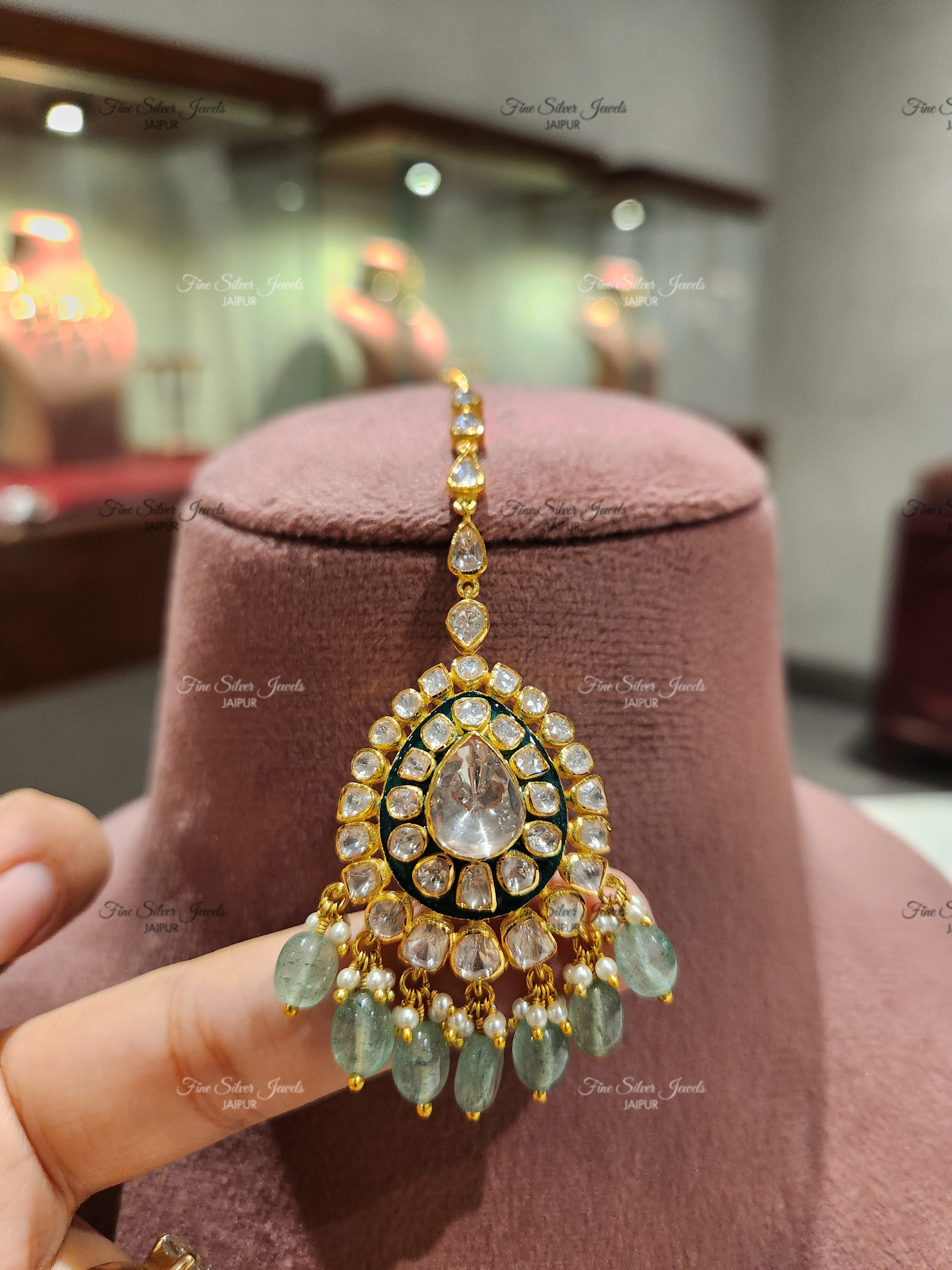 925 Silver Raha Bridal Polki Mangtikka