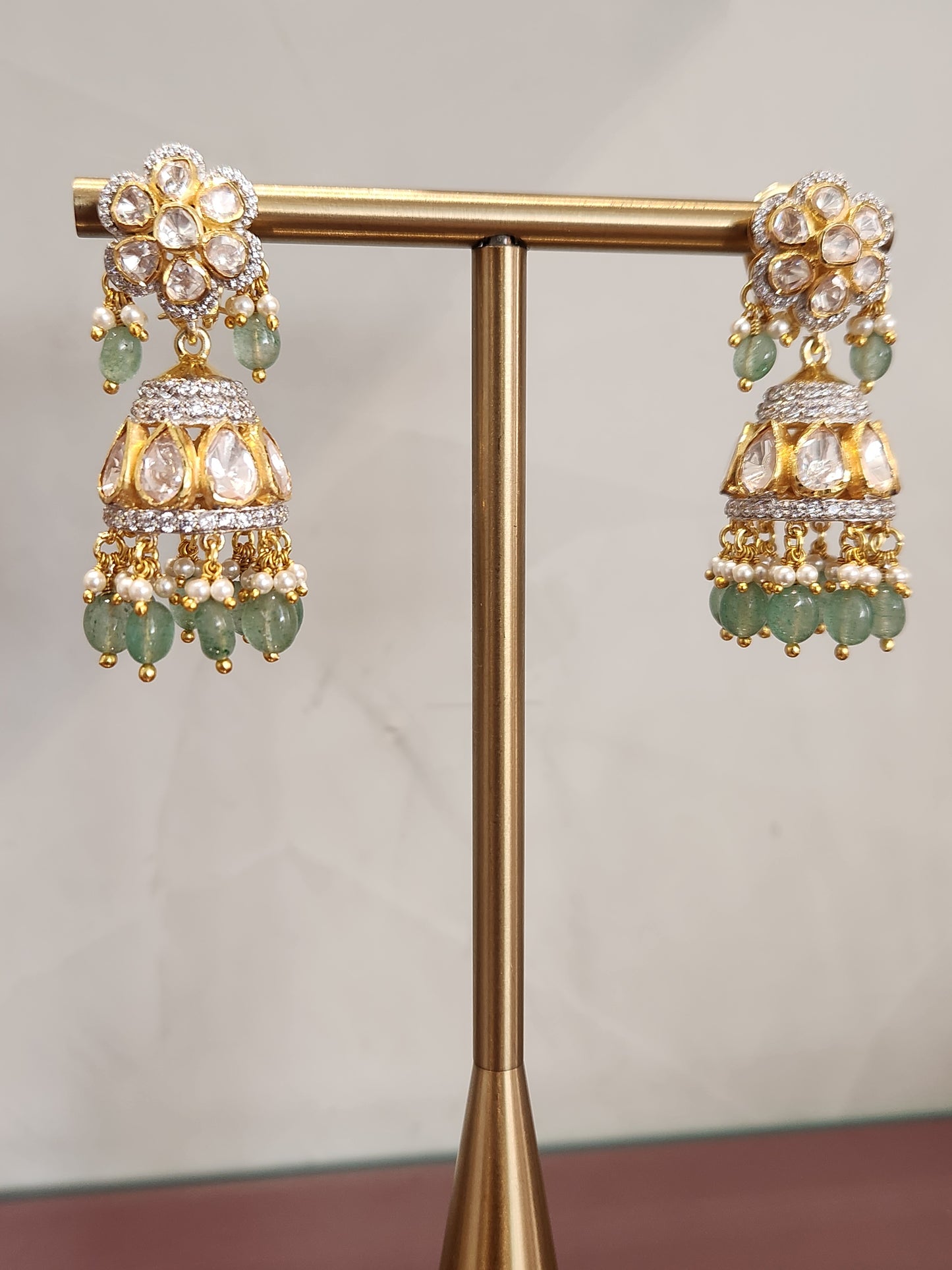 925 Silver Sitara Jhumka Earrings