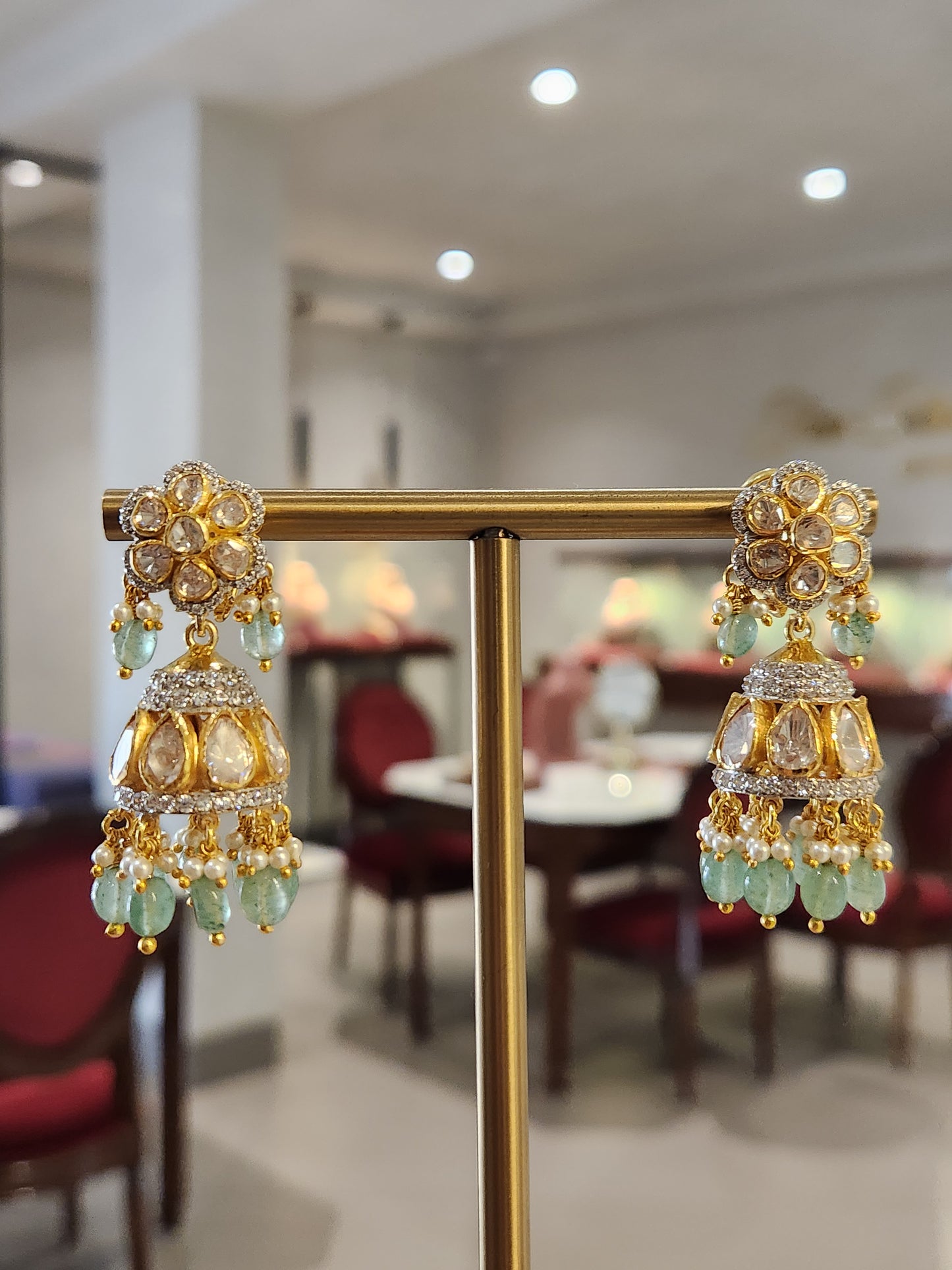 925 Silver Sitara Jhumka Earrings