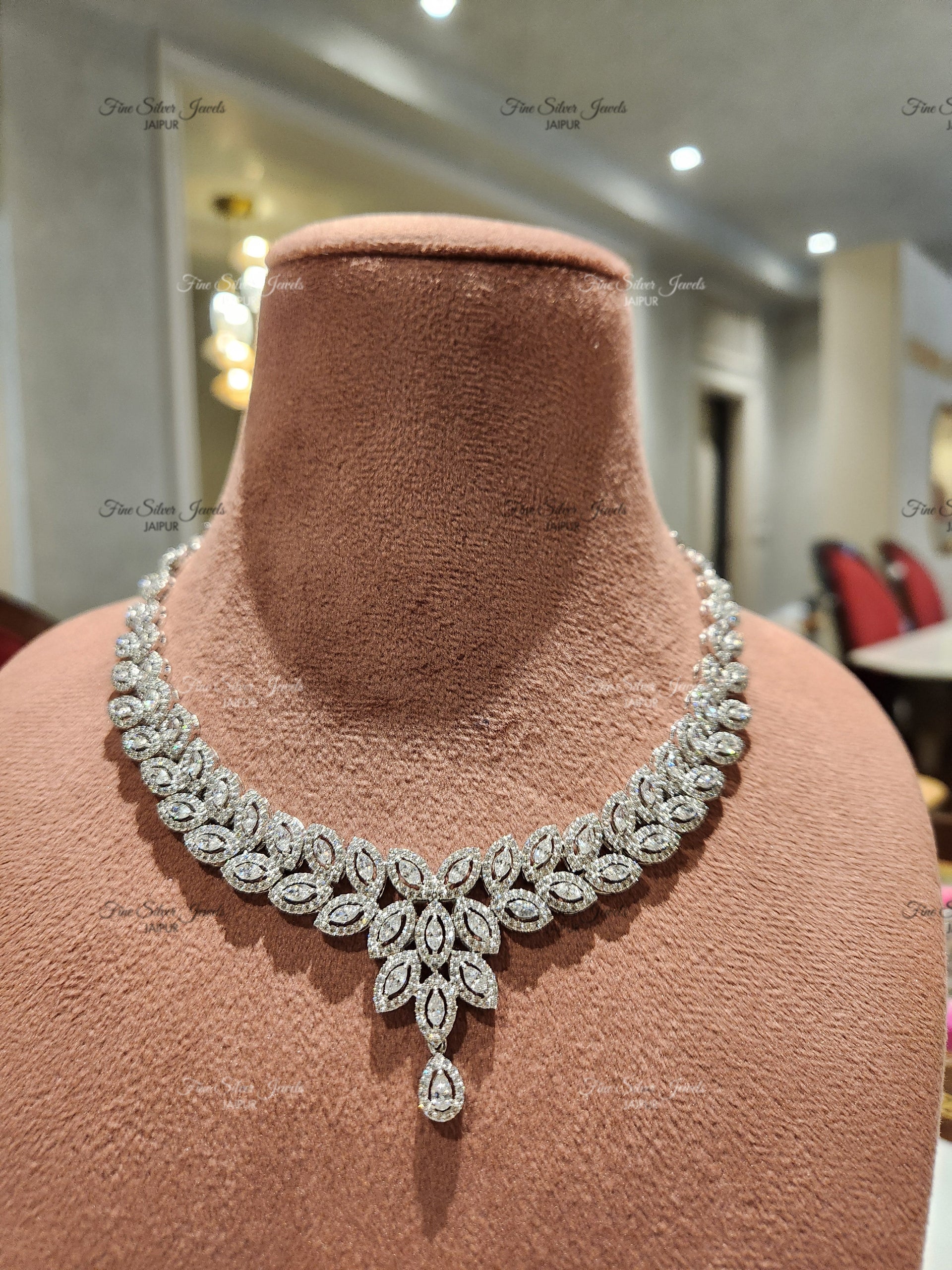ROSE GOLD FINISH CZ NECKLACE SET