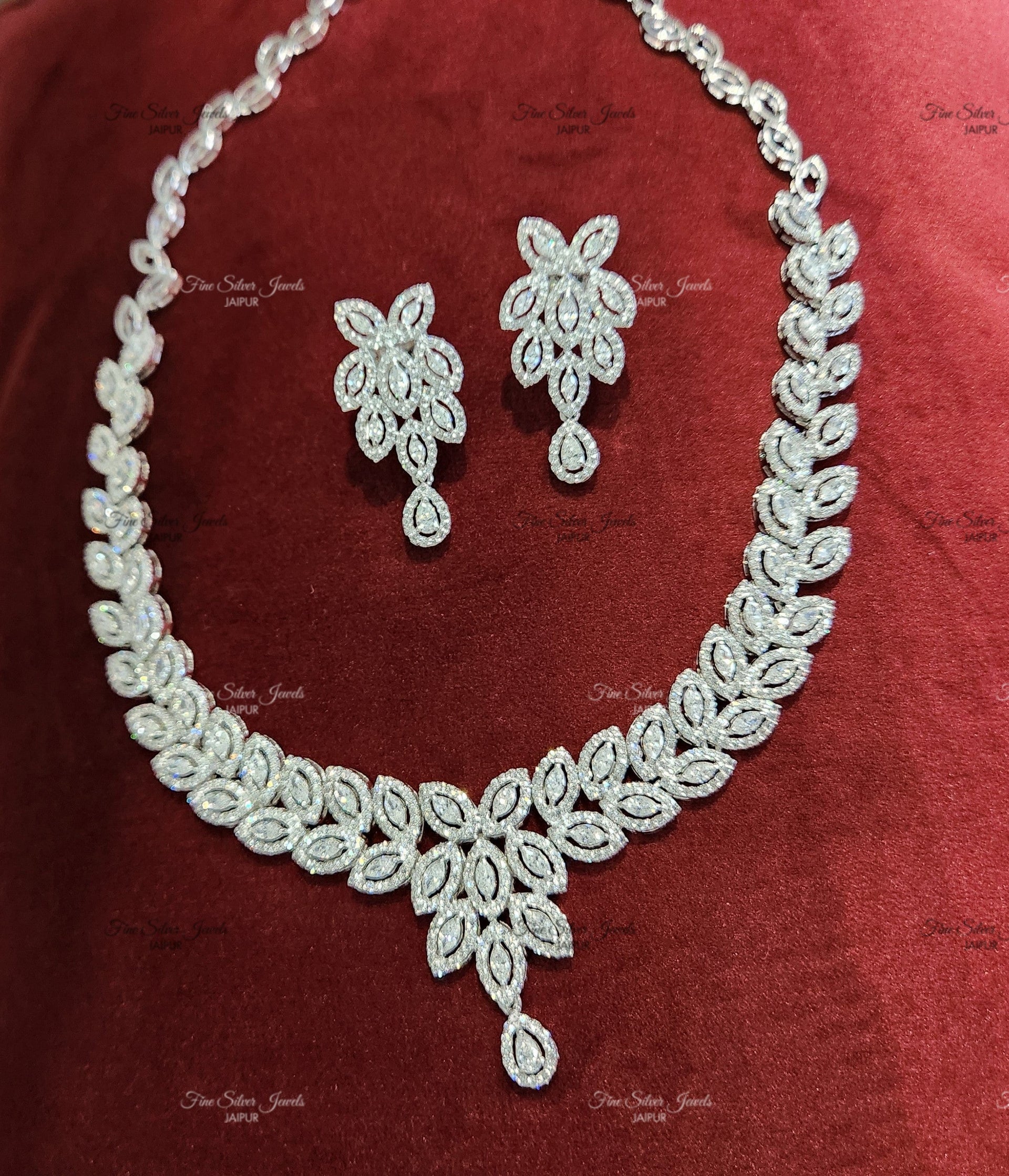 ROSE GOLD FINISH CZ NECKLACE SET