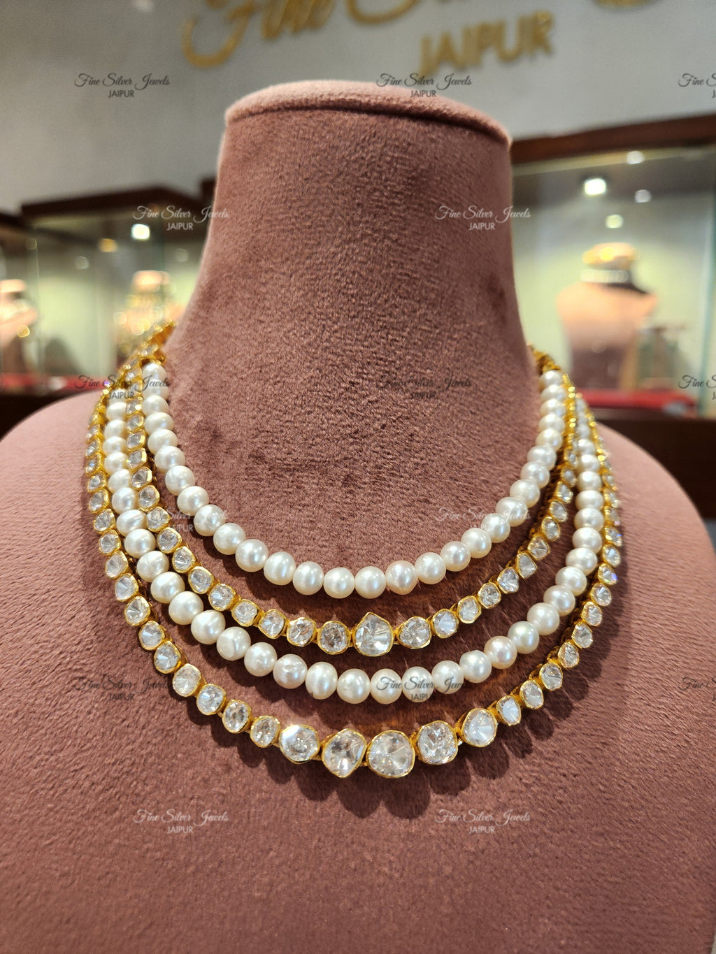 925 Silver Tiana Polki Necklace