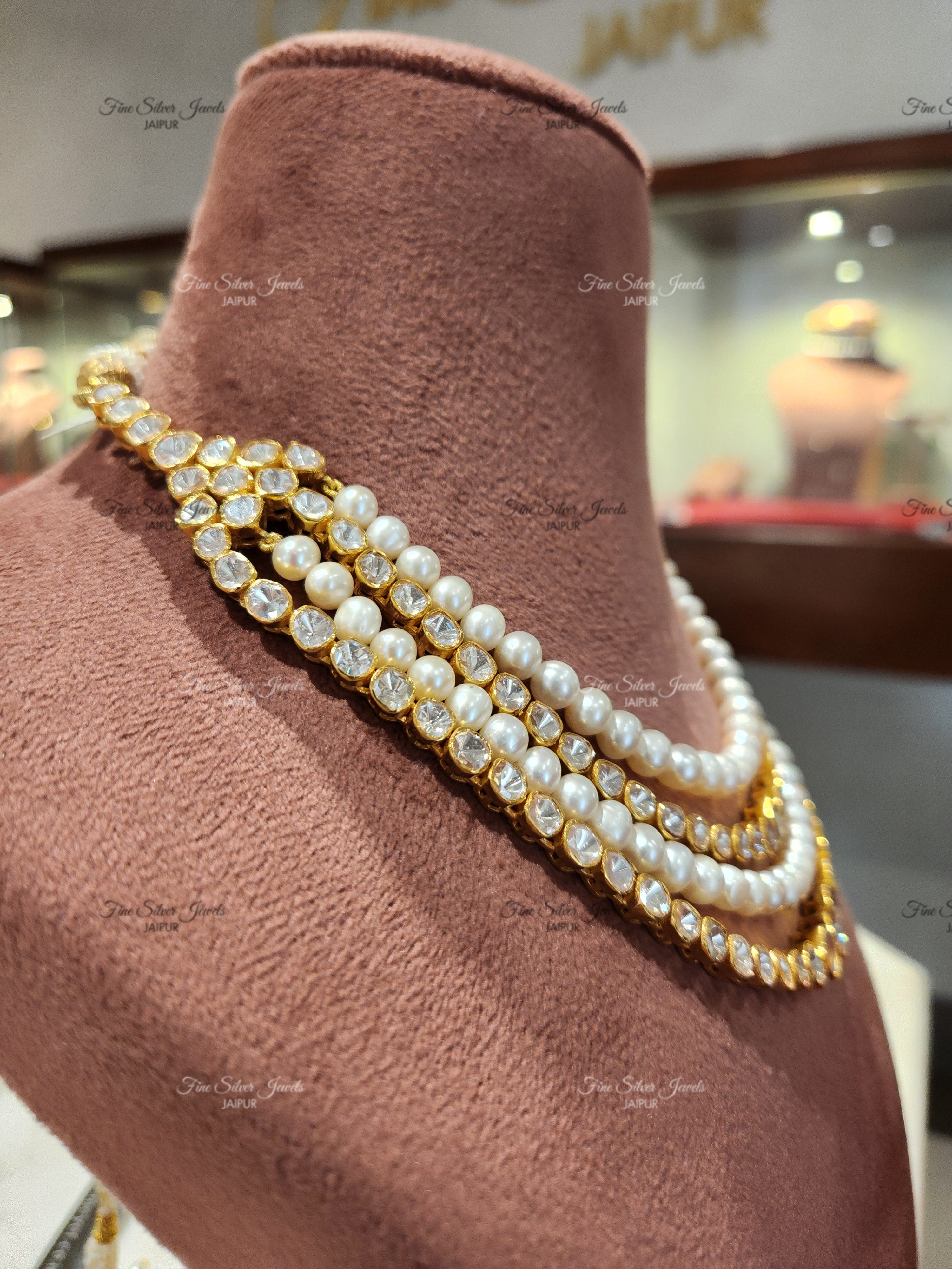 925 Silver Tiana Polki Necklace