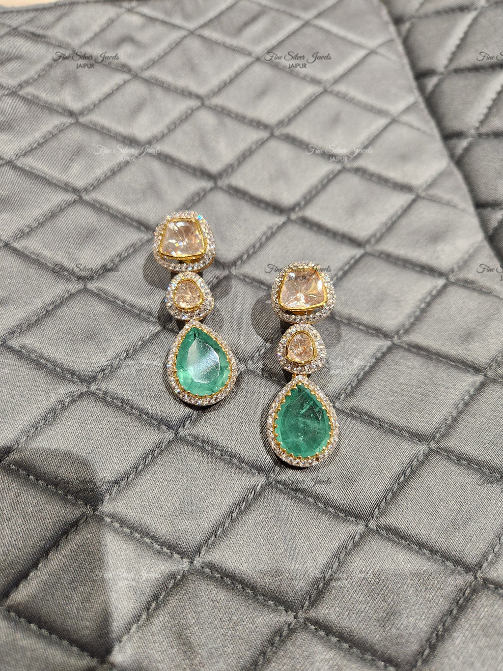 925 Silver Diana Polki Necklace Set