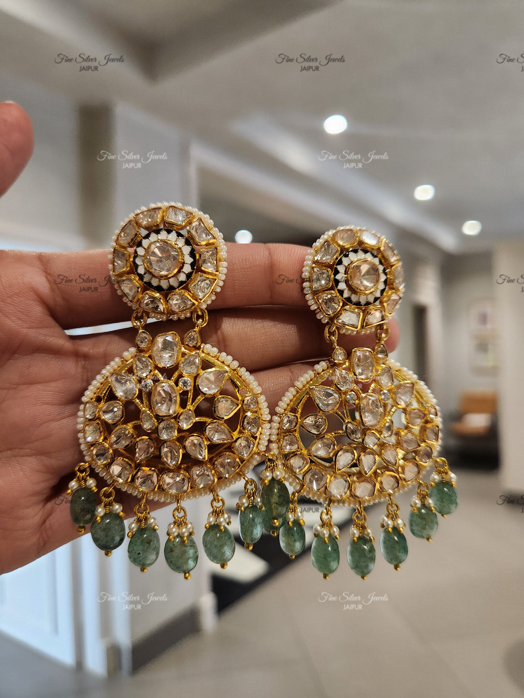 925 Silver Srinika Chandbali Earrings
