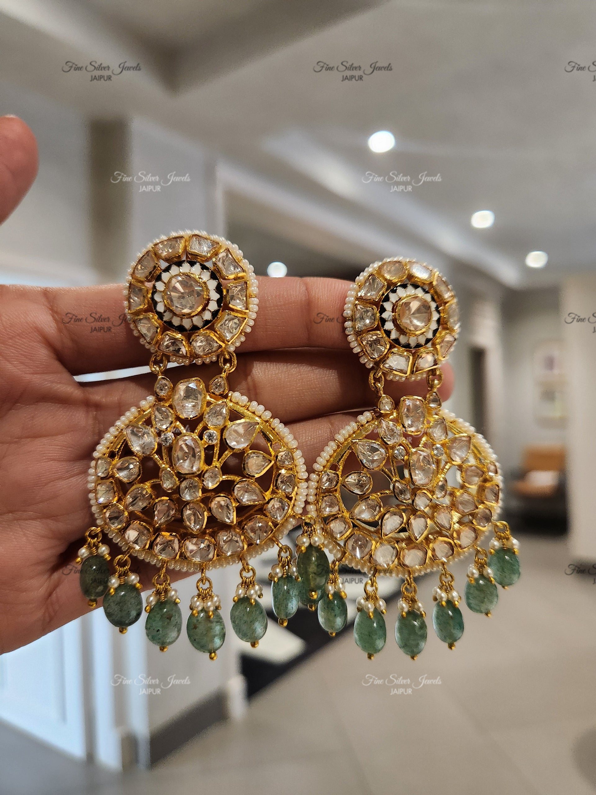 925 Silver Srinika Chandbali Earrings
