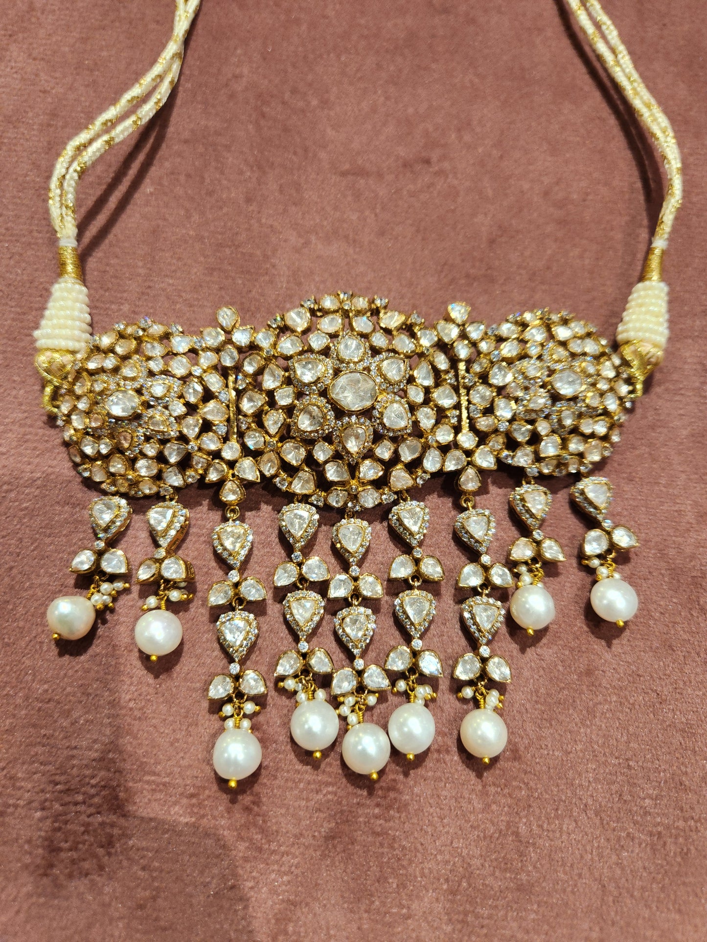 925 Silver Chandni Polki Necklace