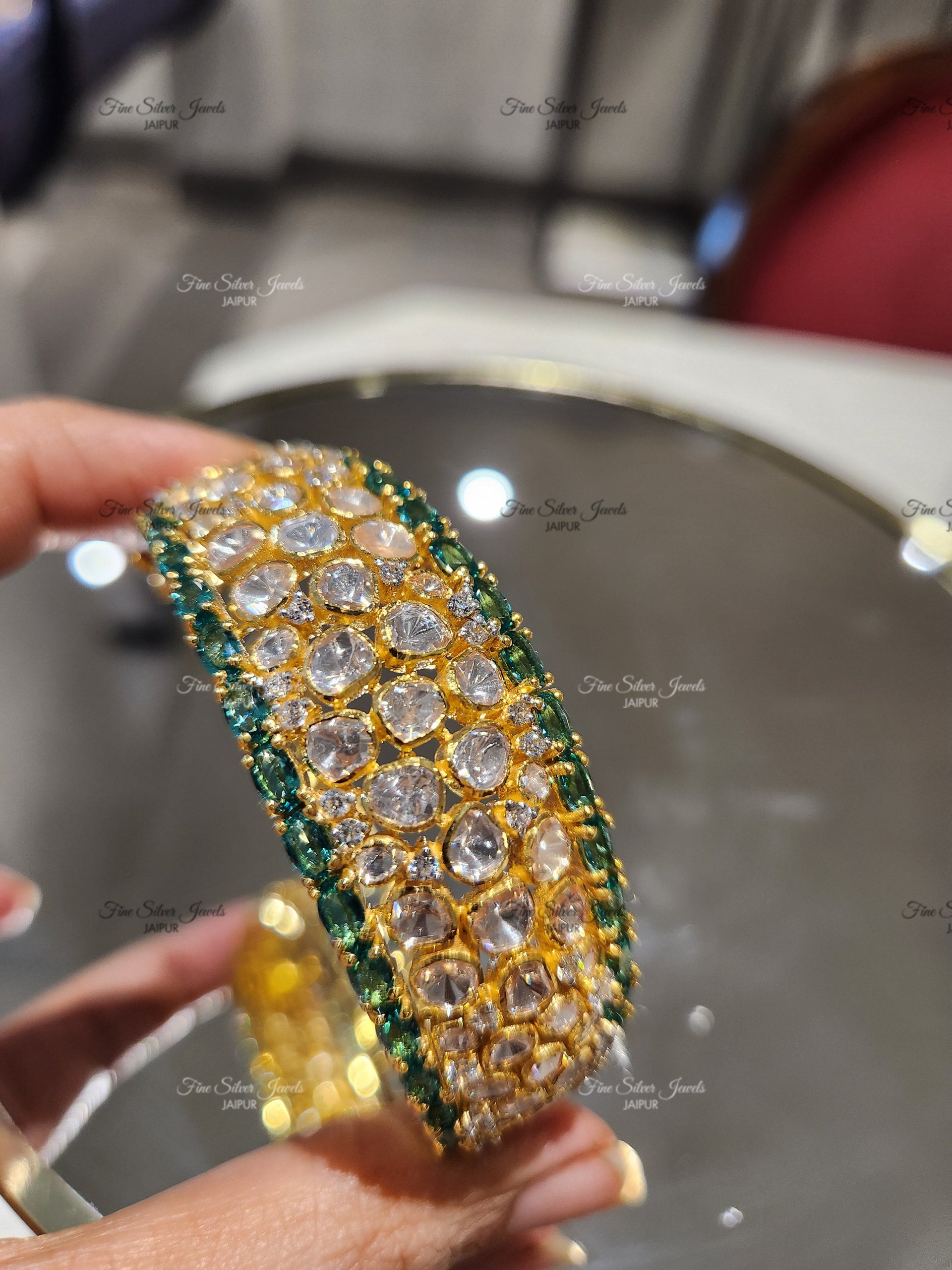 925 Silver Maya Polki Bracelet