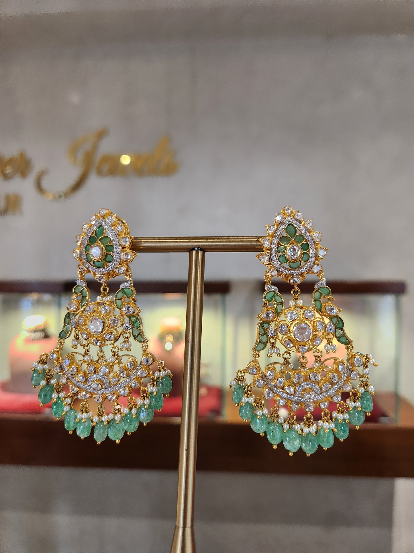 925 Silver Rakshi Polki Earrings