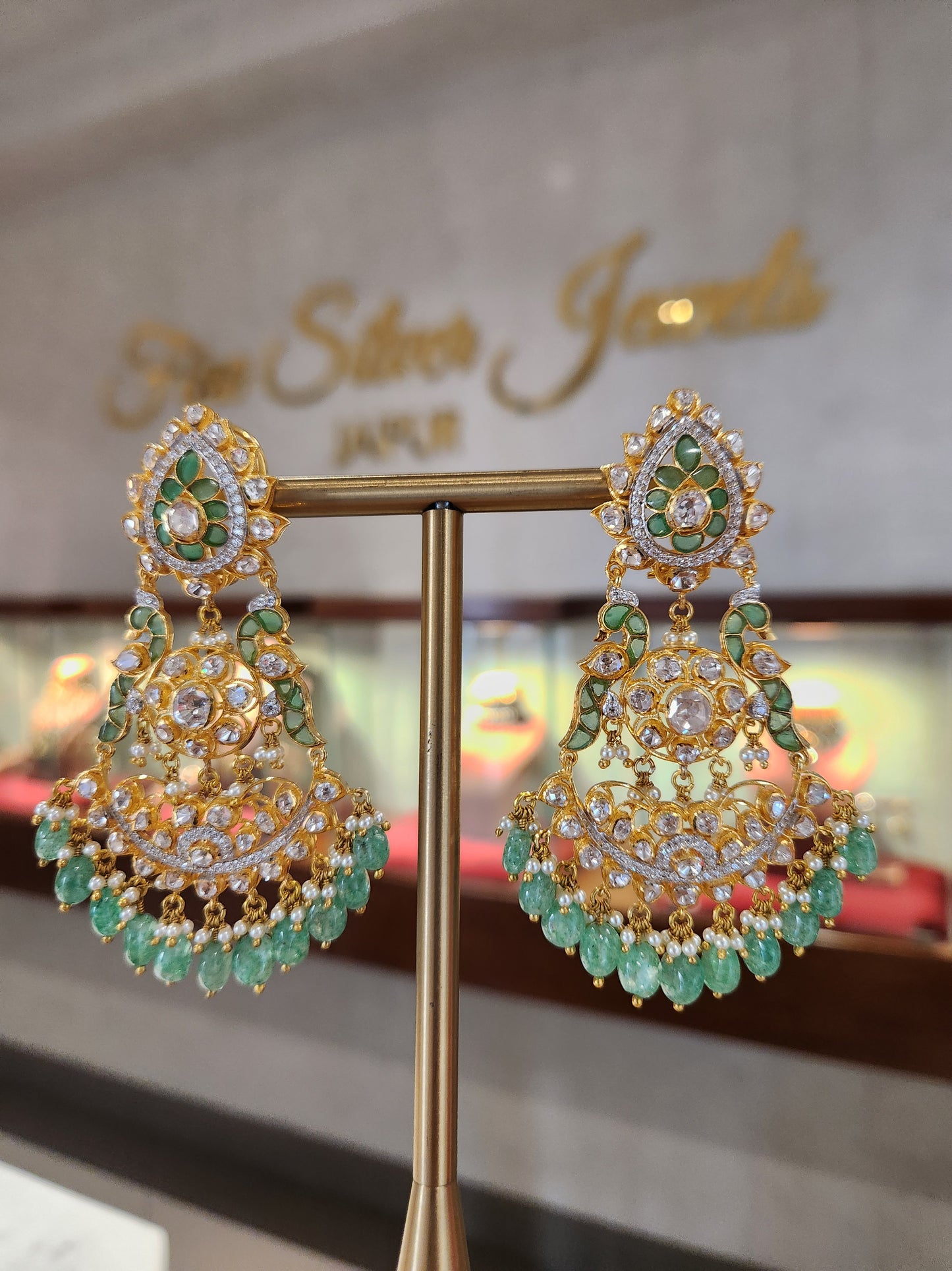 925 Silver Rakshi Polki Earrings