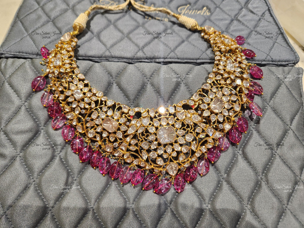 925 Silver Rania Polki Necklace Set