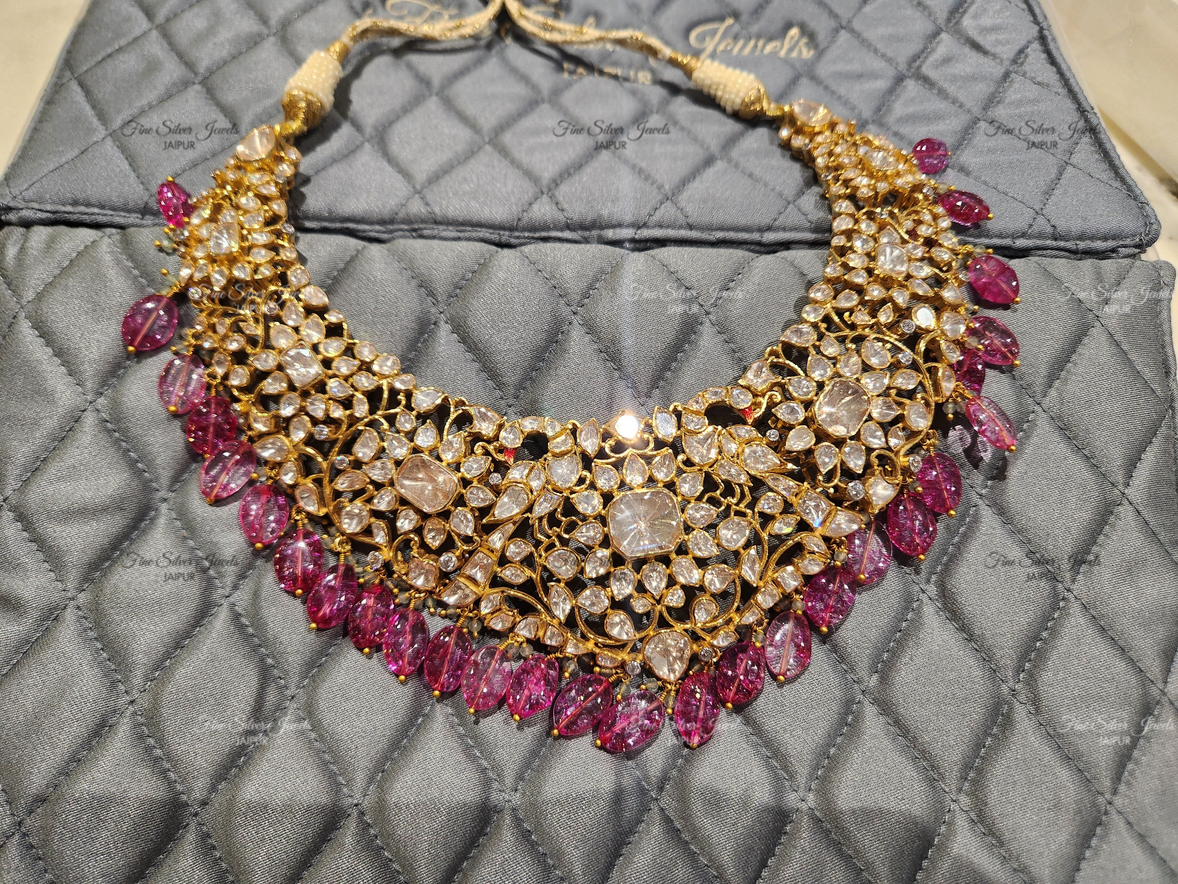 925 Silver Rania Polki Necklace Set