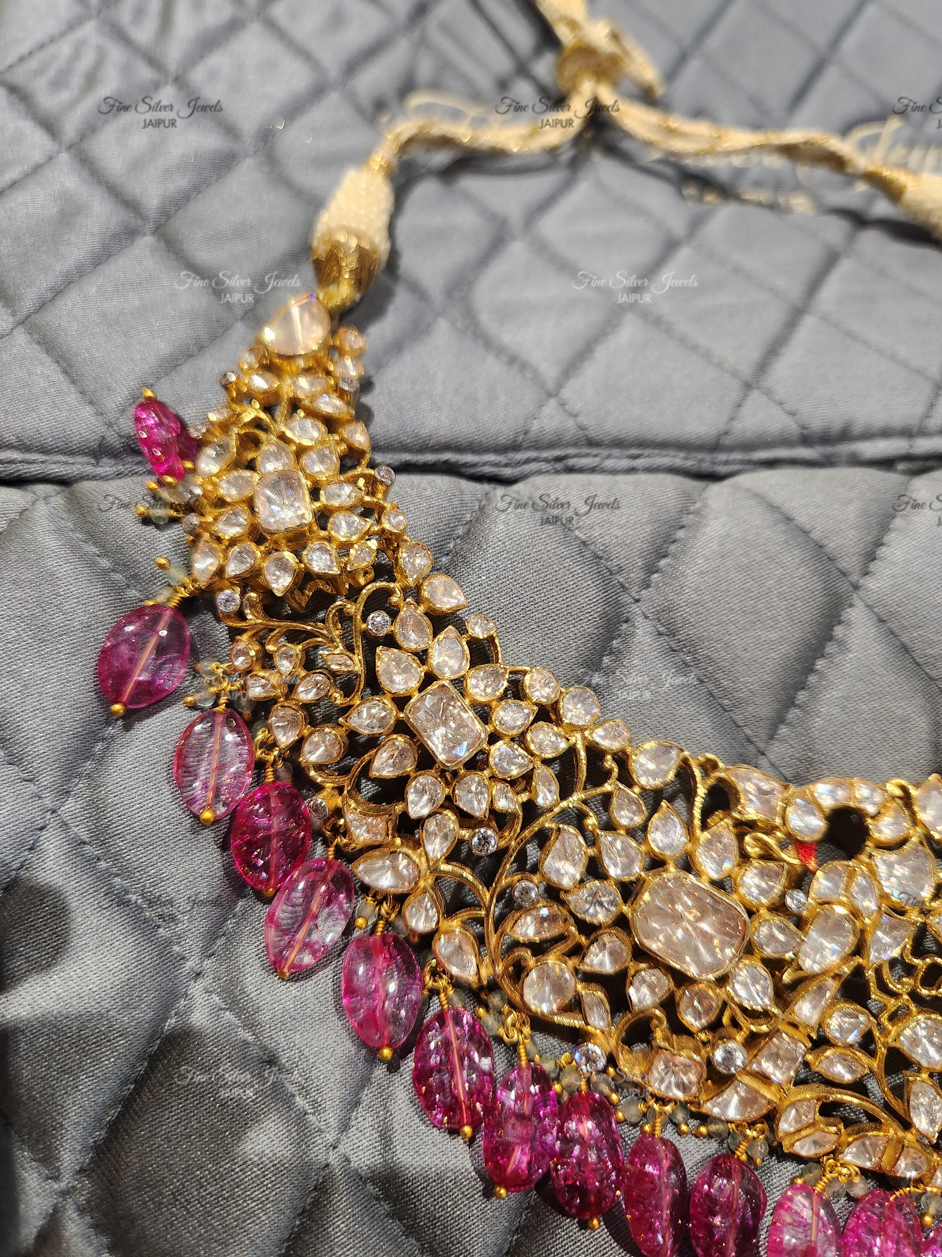 925 Silver Rania Polki Necklace Set