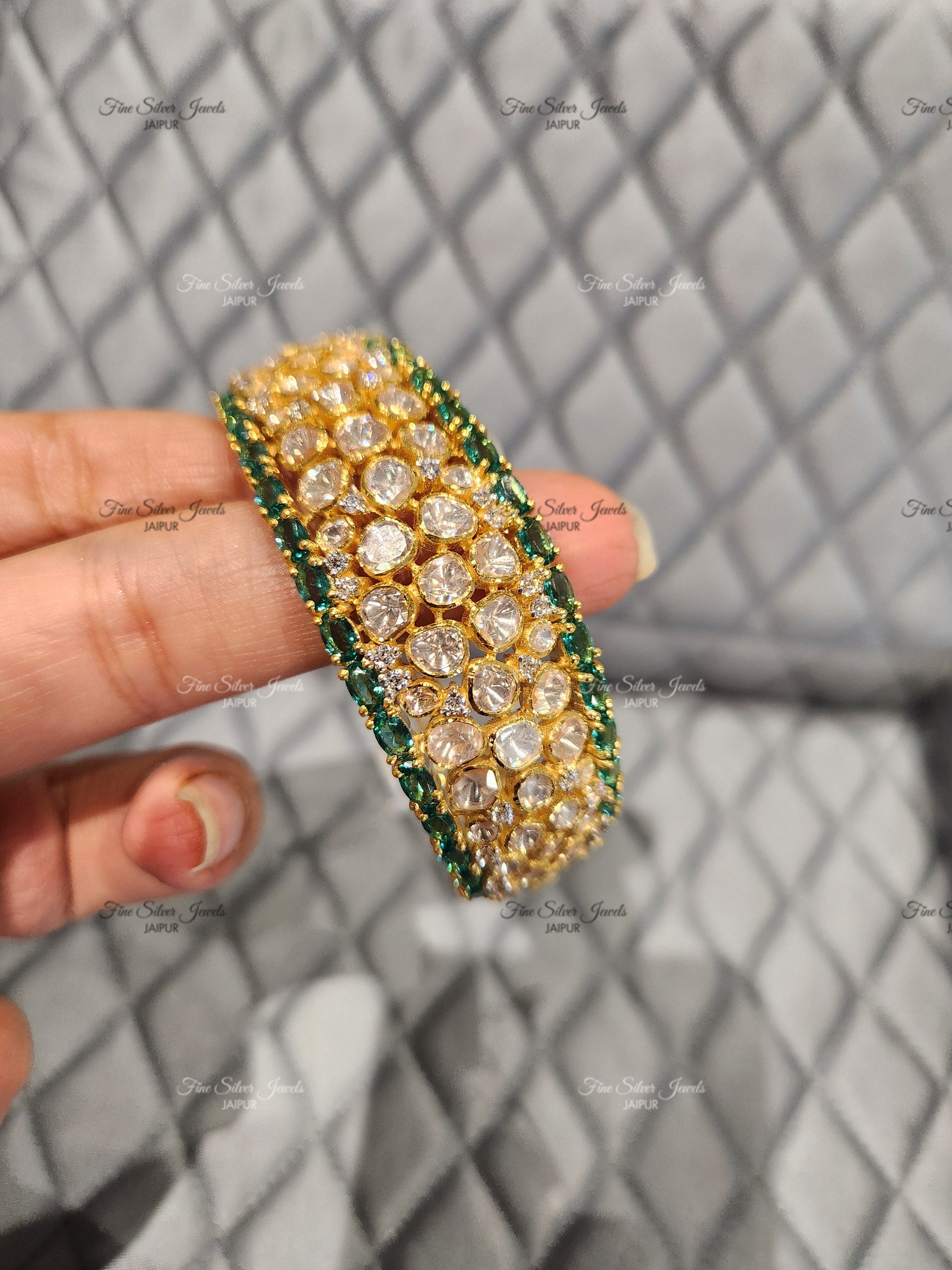 925 Silver Maya Polki Bracelet