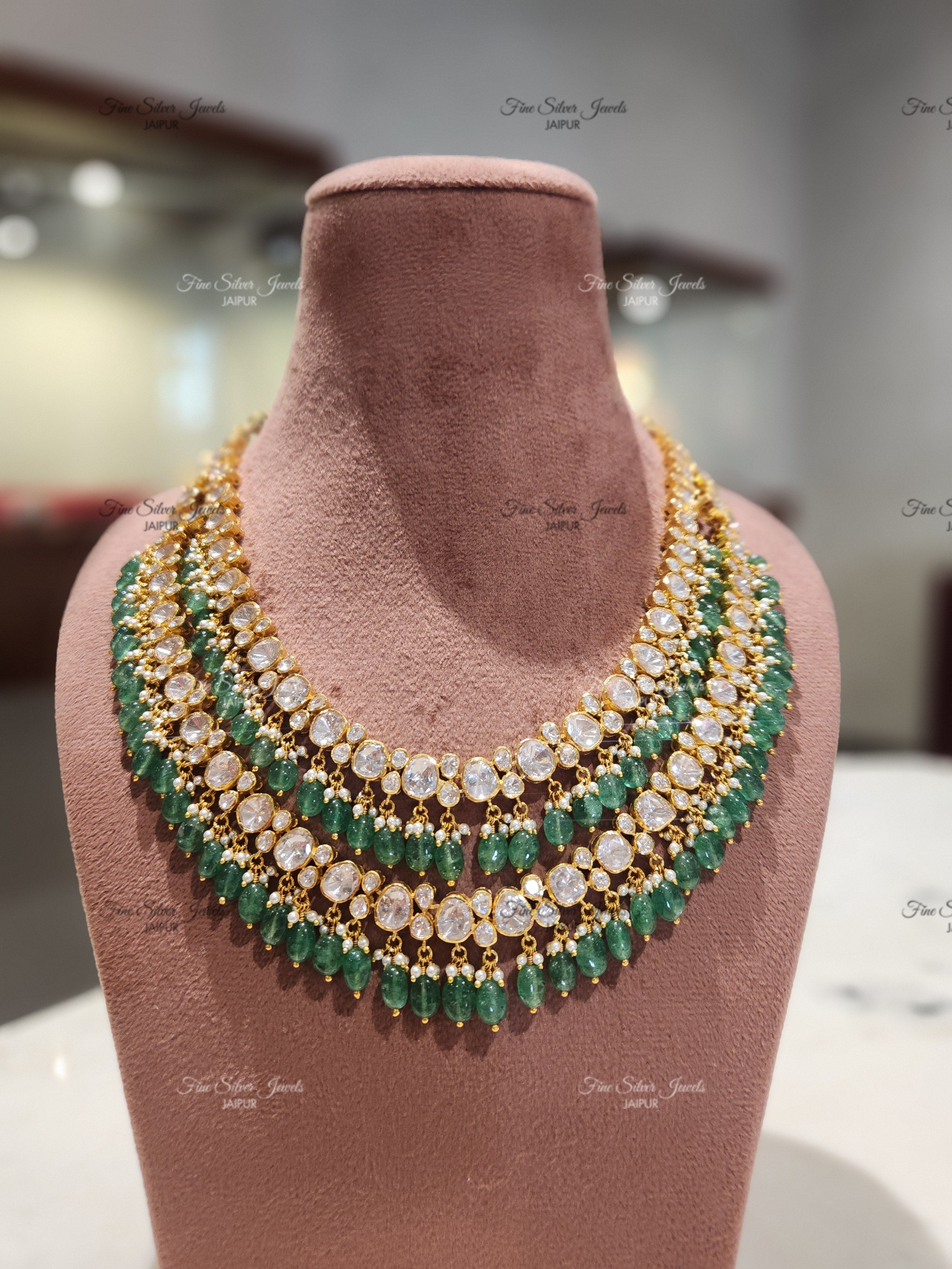 925 Silver Asmita Polki Necklace