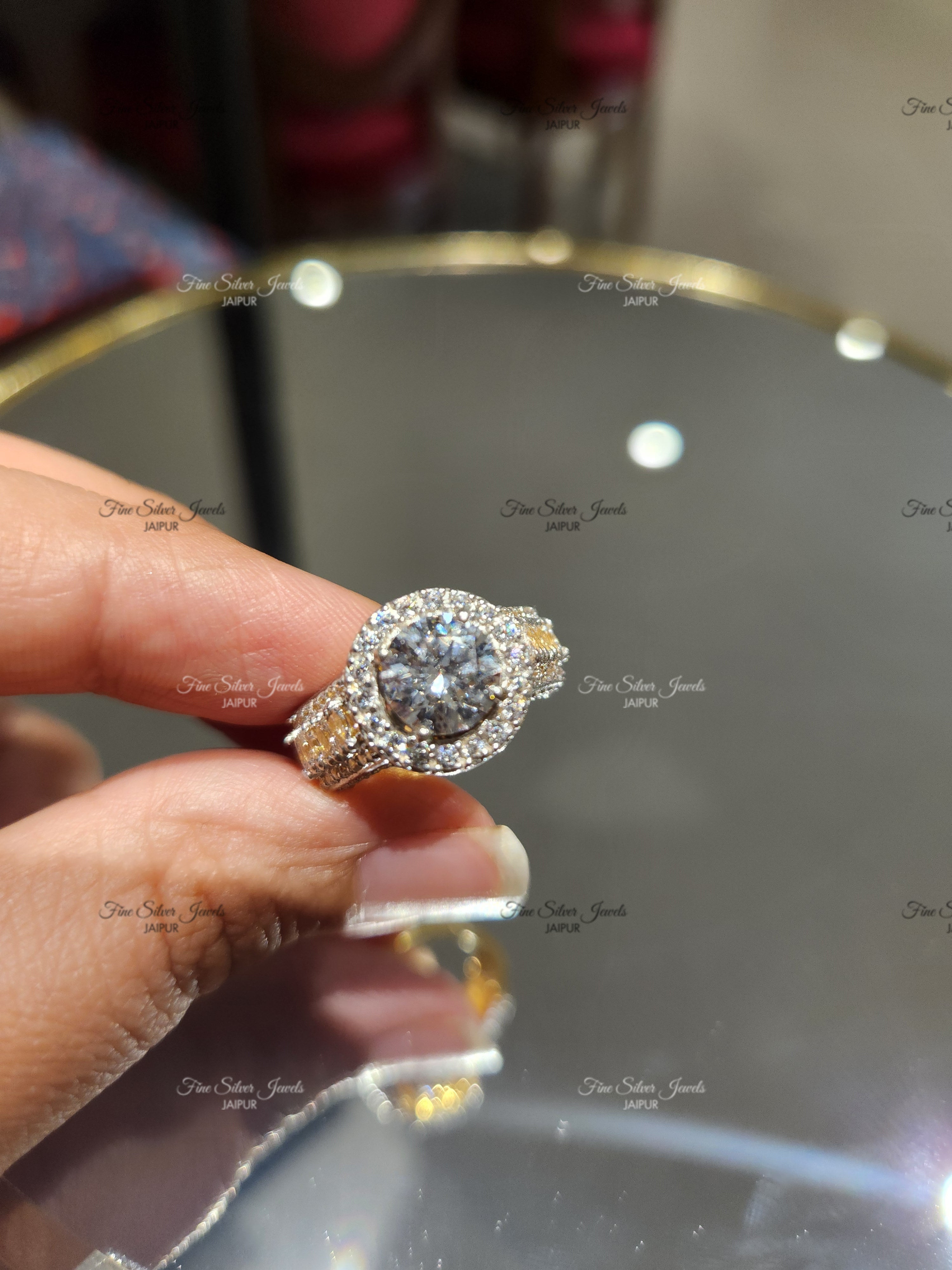 925 Silver Round Solitaire Ring