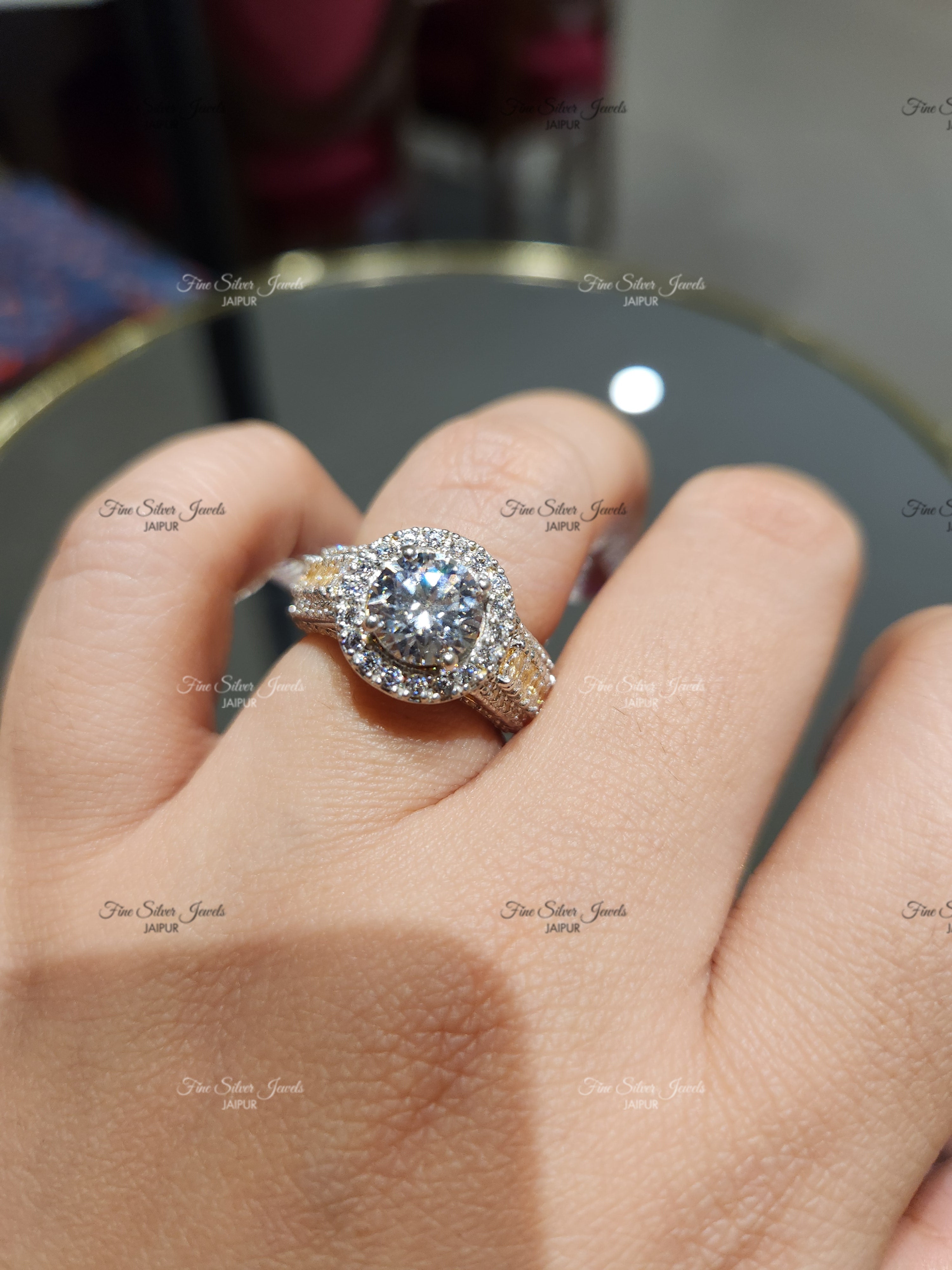 925 Silver Round Solitaire Ring