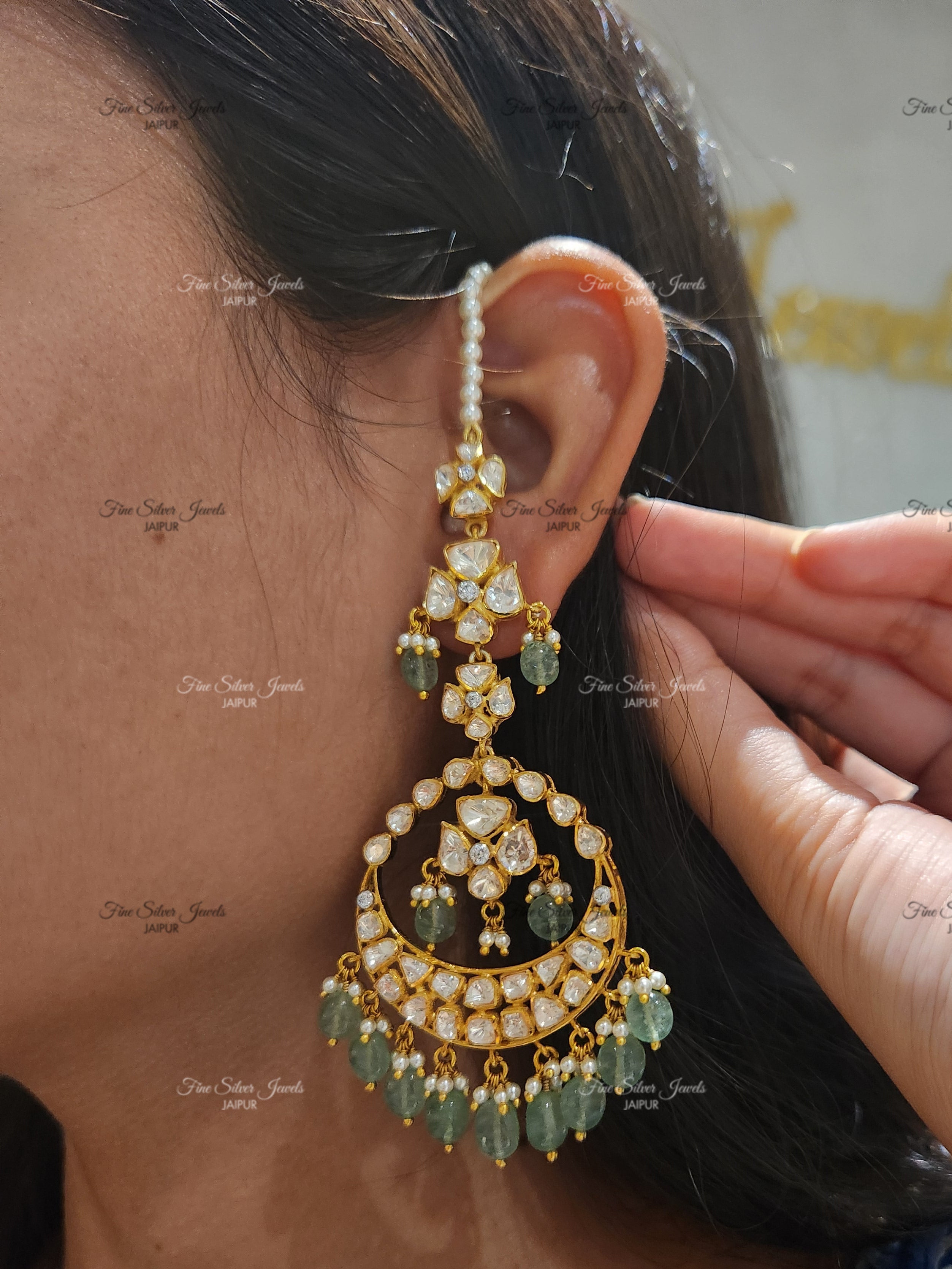 925 Silver Gopika Chandbali Earring