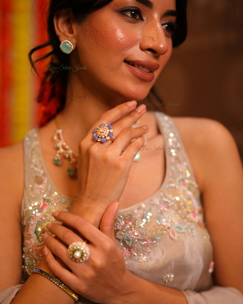 925 Silver Royal Sapphire Ring