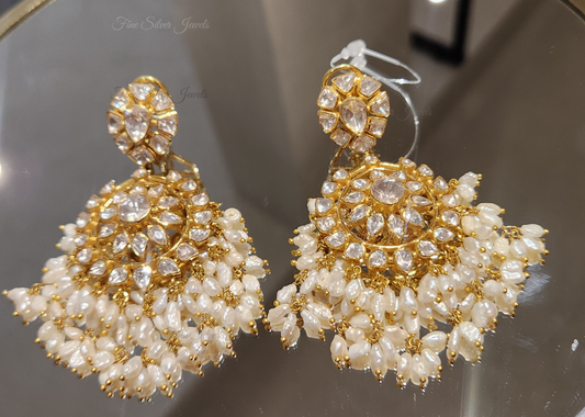 925 Silver Simar Polki Earrings