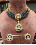 925 Silver Falak Polki Necklace Set