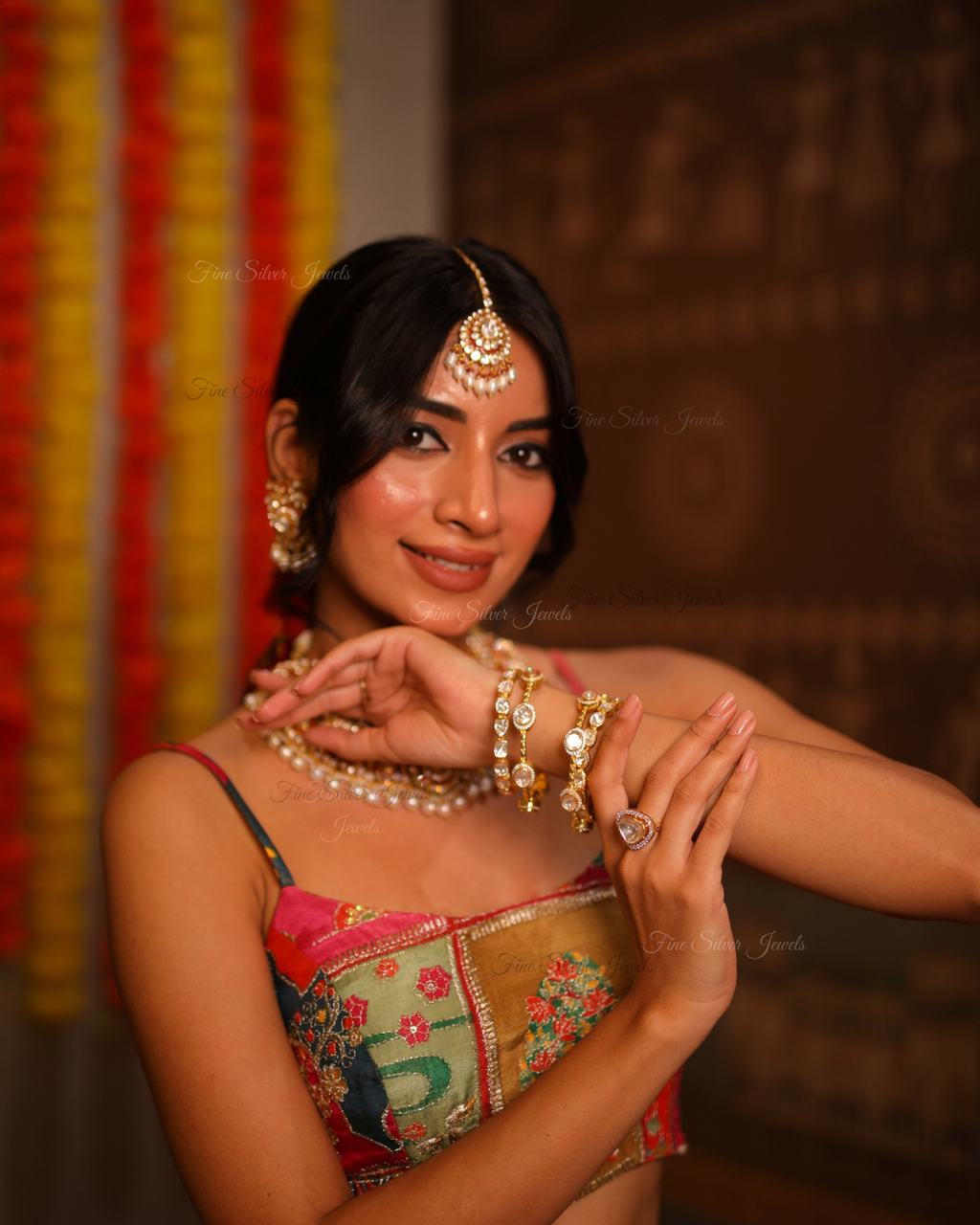 925 Silver Raha Bridal Polki Mangtikka