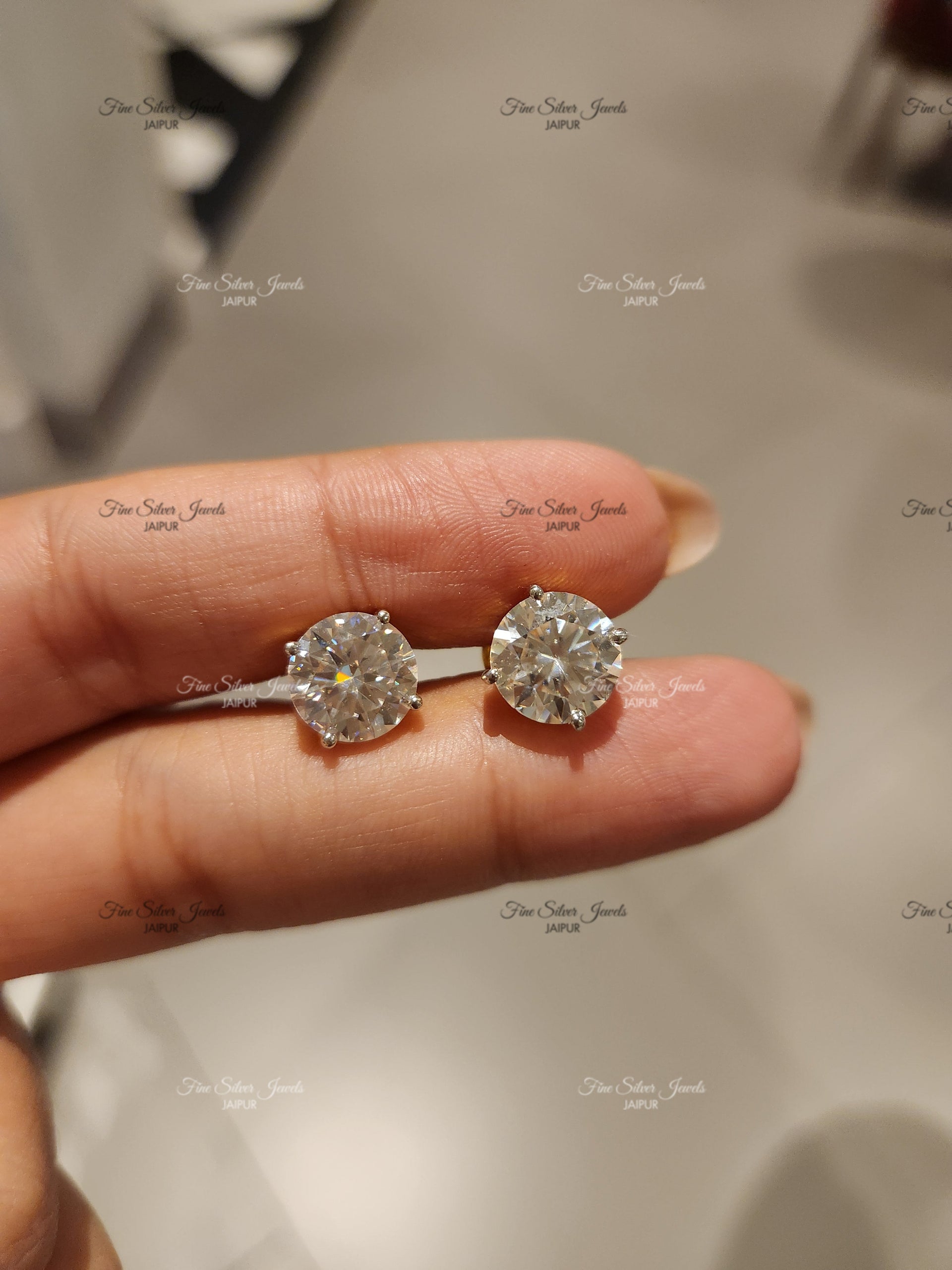 925 Silver 3 CT GRA Moissanite Earring