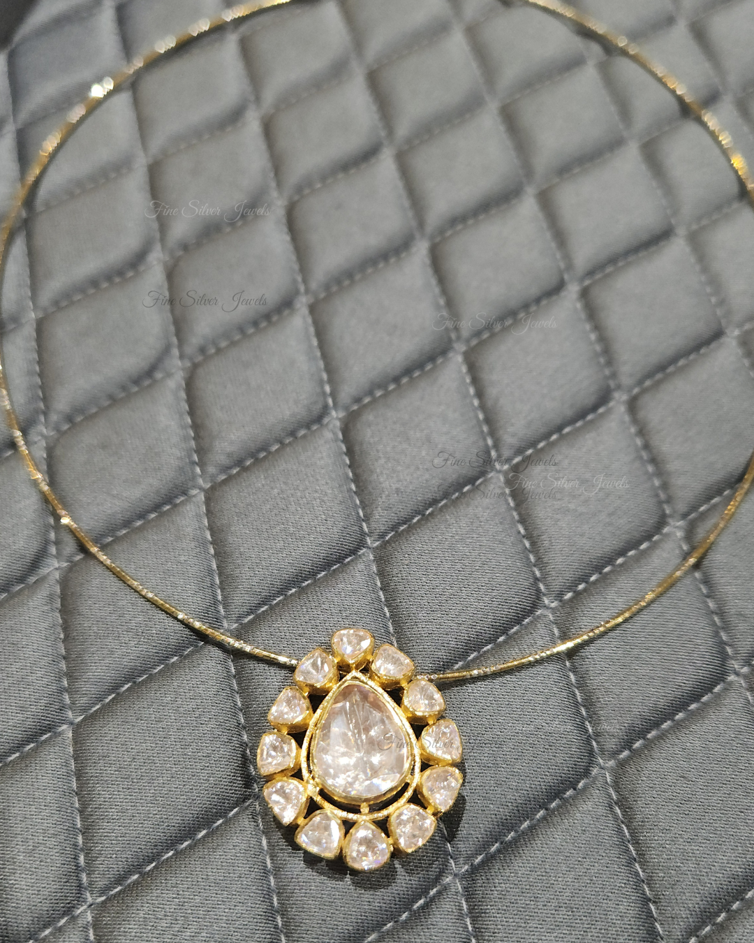 925 Silver Raas Polki Pendant