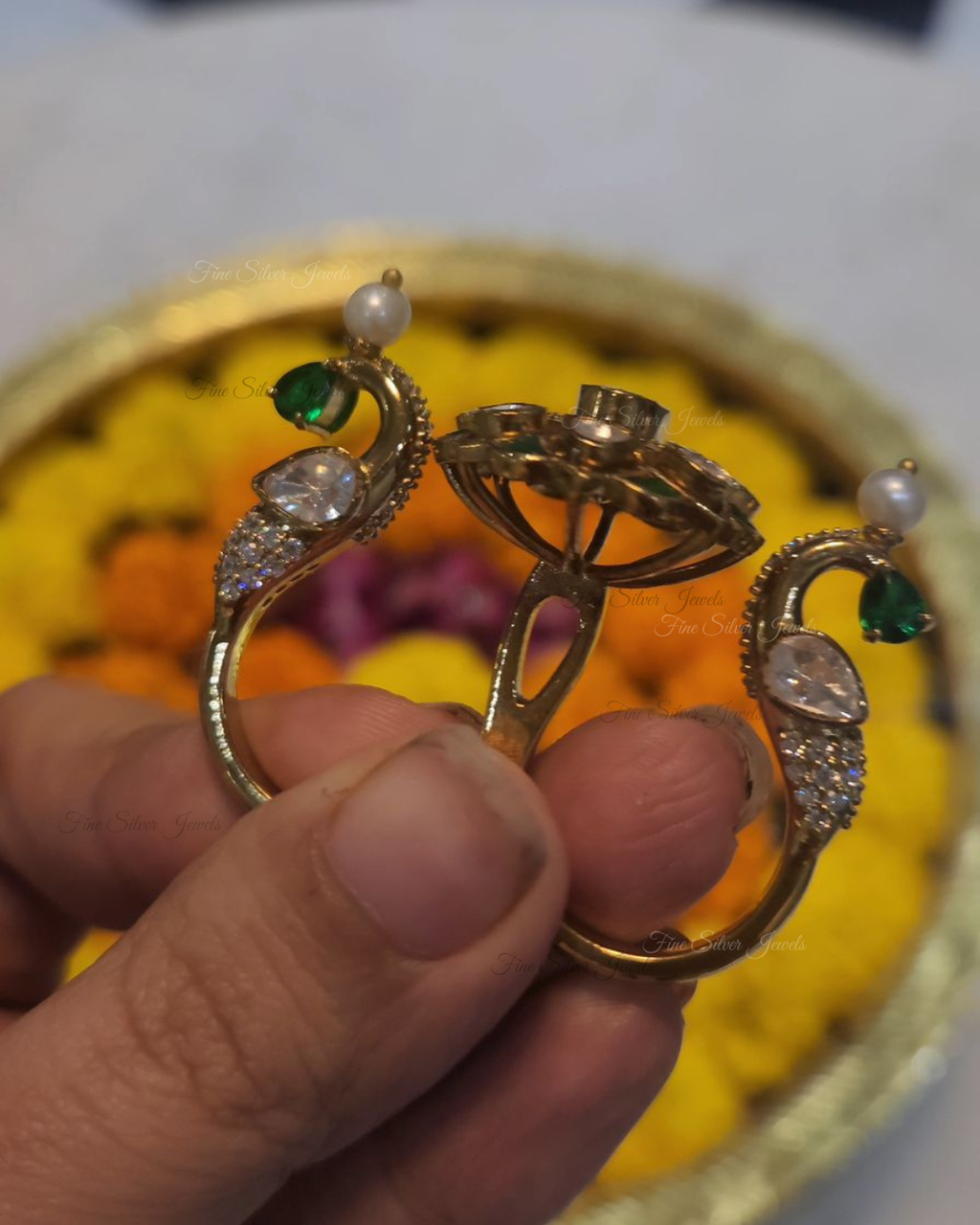 925 Silver Gulaal Polki Ring