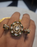 925 Silver Gulaal Polki Ring