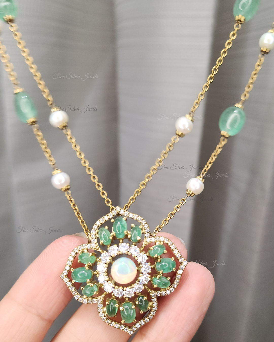 925 Silver Rosy Pendant Necklace