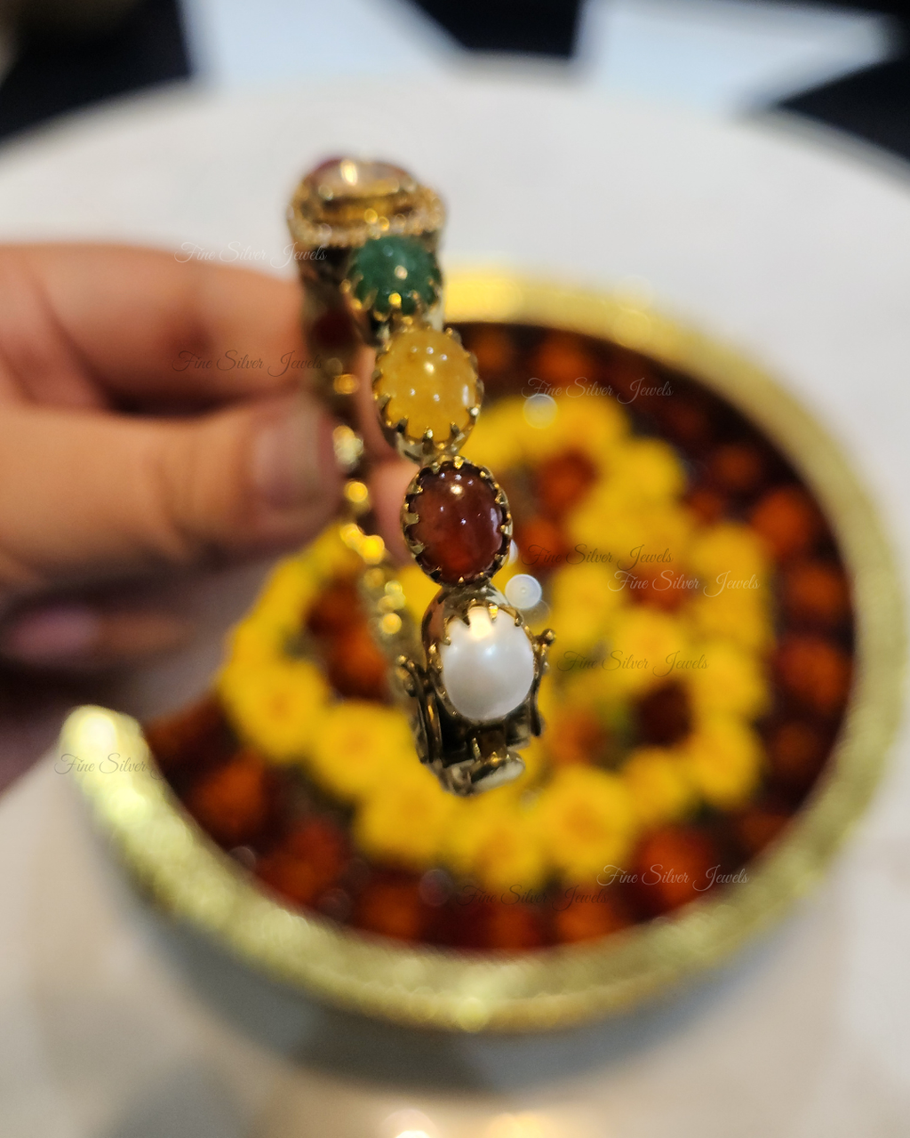 925 Silver Dhriti Navratan Bracelet