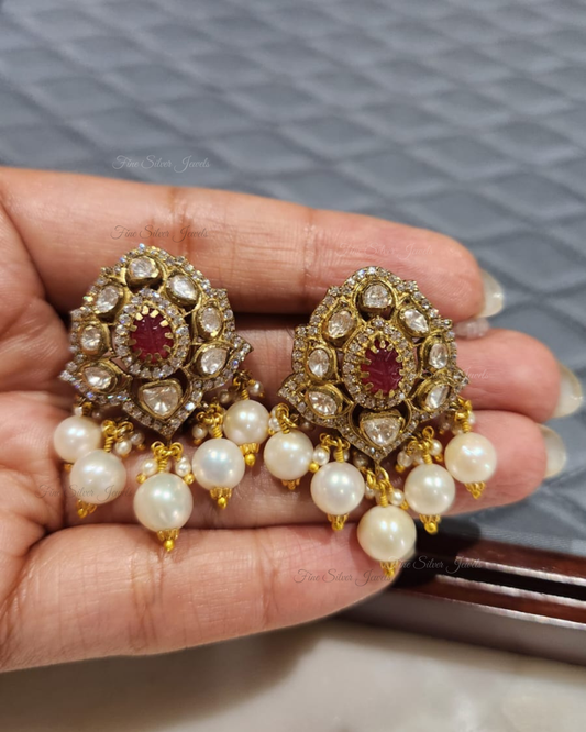 925 Silver Pavitra Navratan Earrings