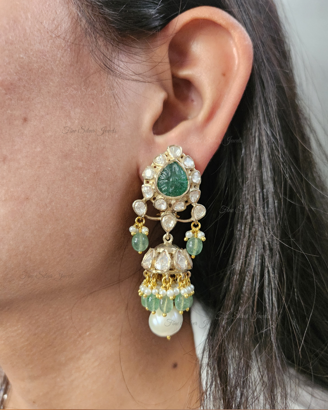 925 Silver Aarohi Jhumka Earrings