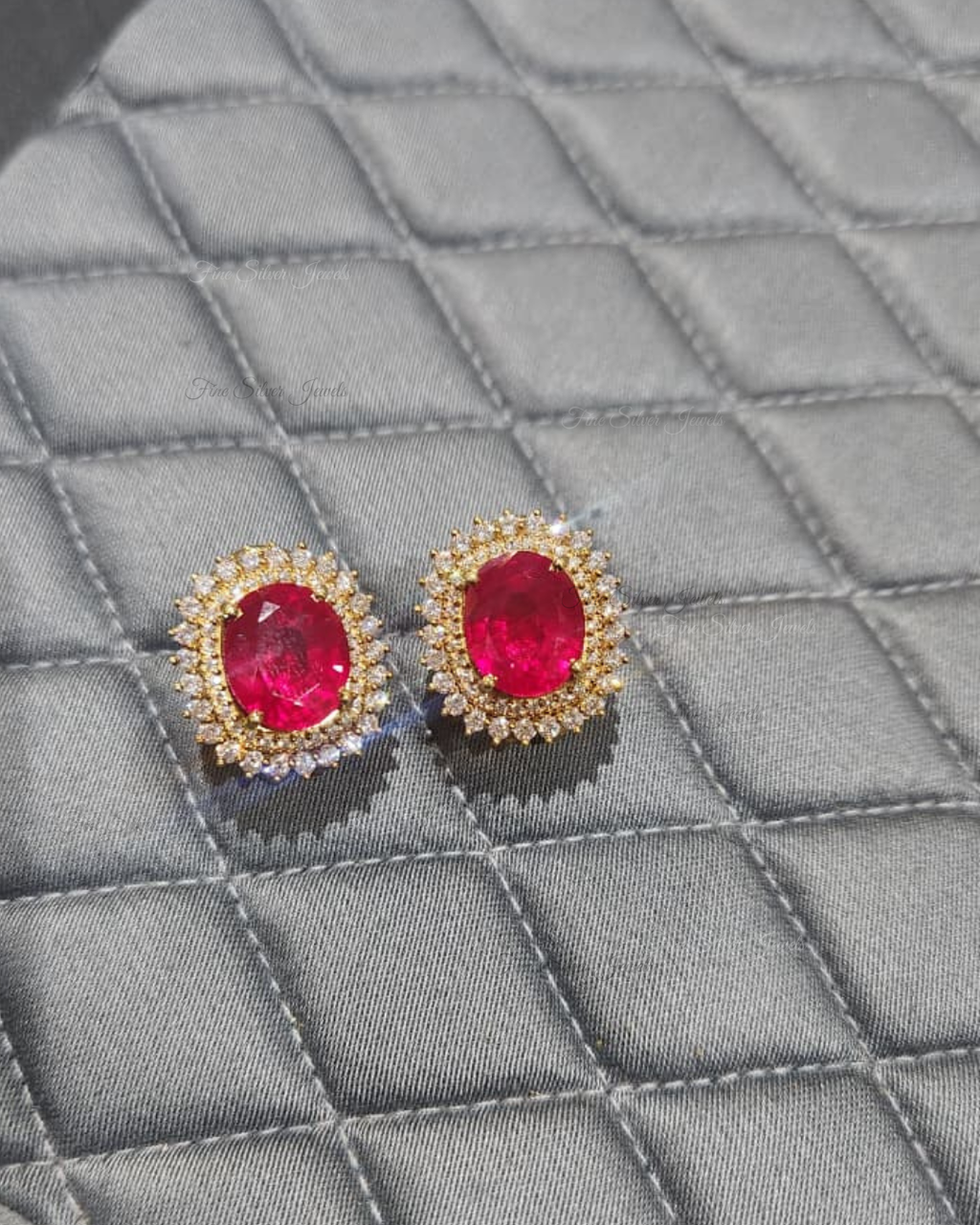 925 Silver Ruby Stud Earrings