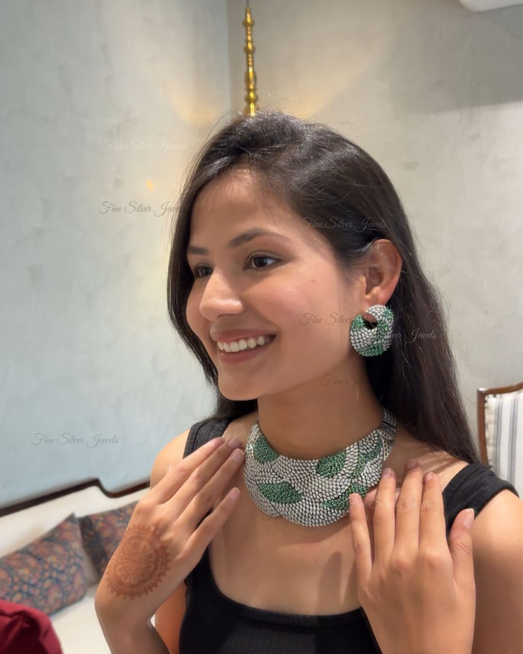 925 Silver Rubab Necklace Set