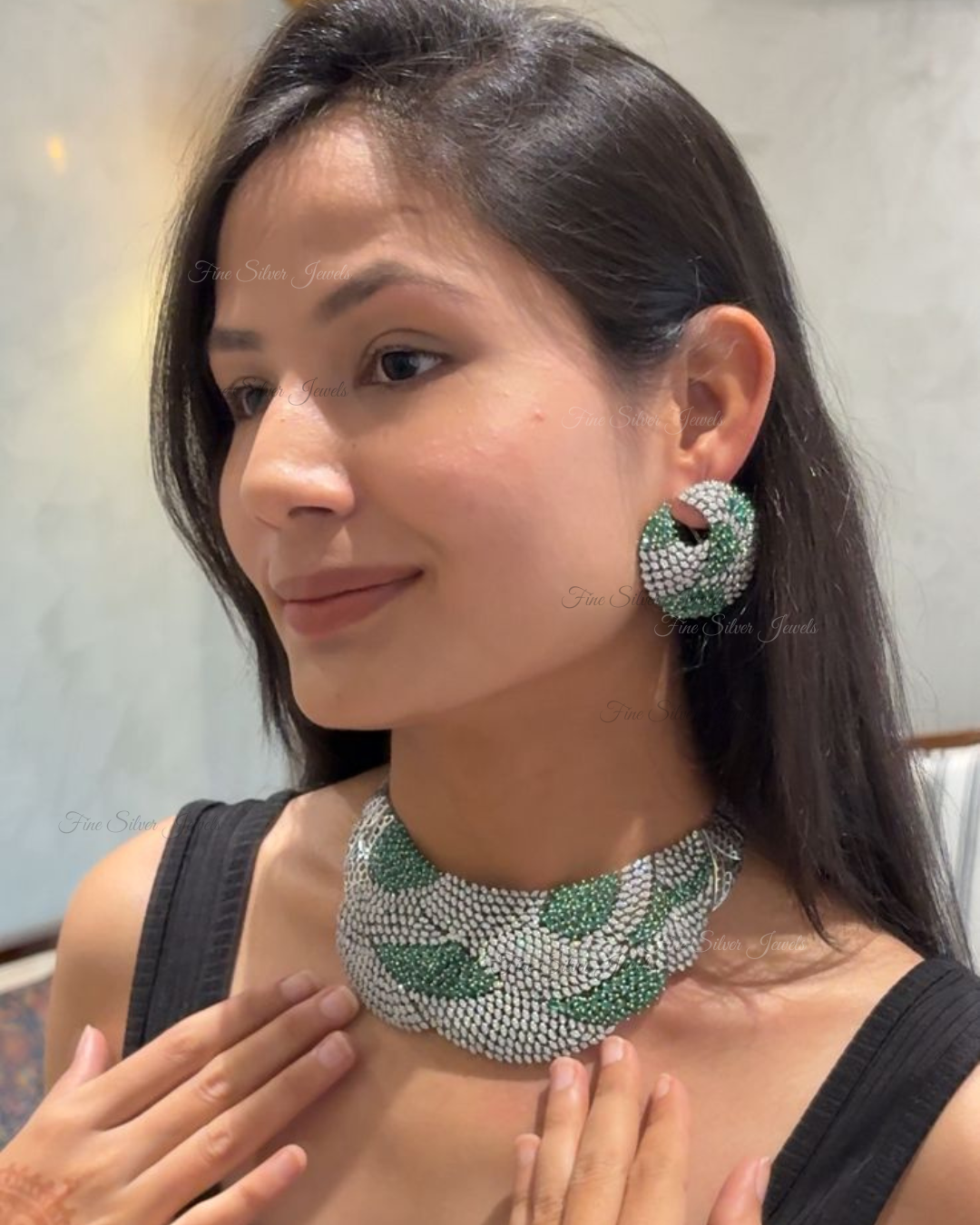 925 Silver Rubab Necklace Set