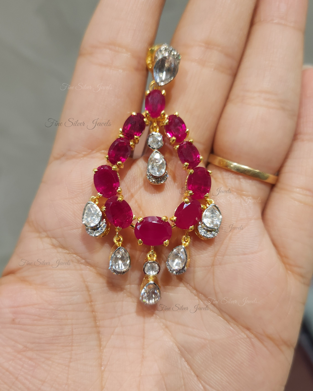 925 Silver Brishti Necklace Set