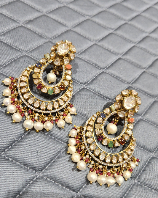 925 Silver Shivanya Navratan Earring