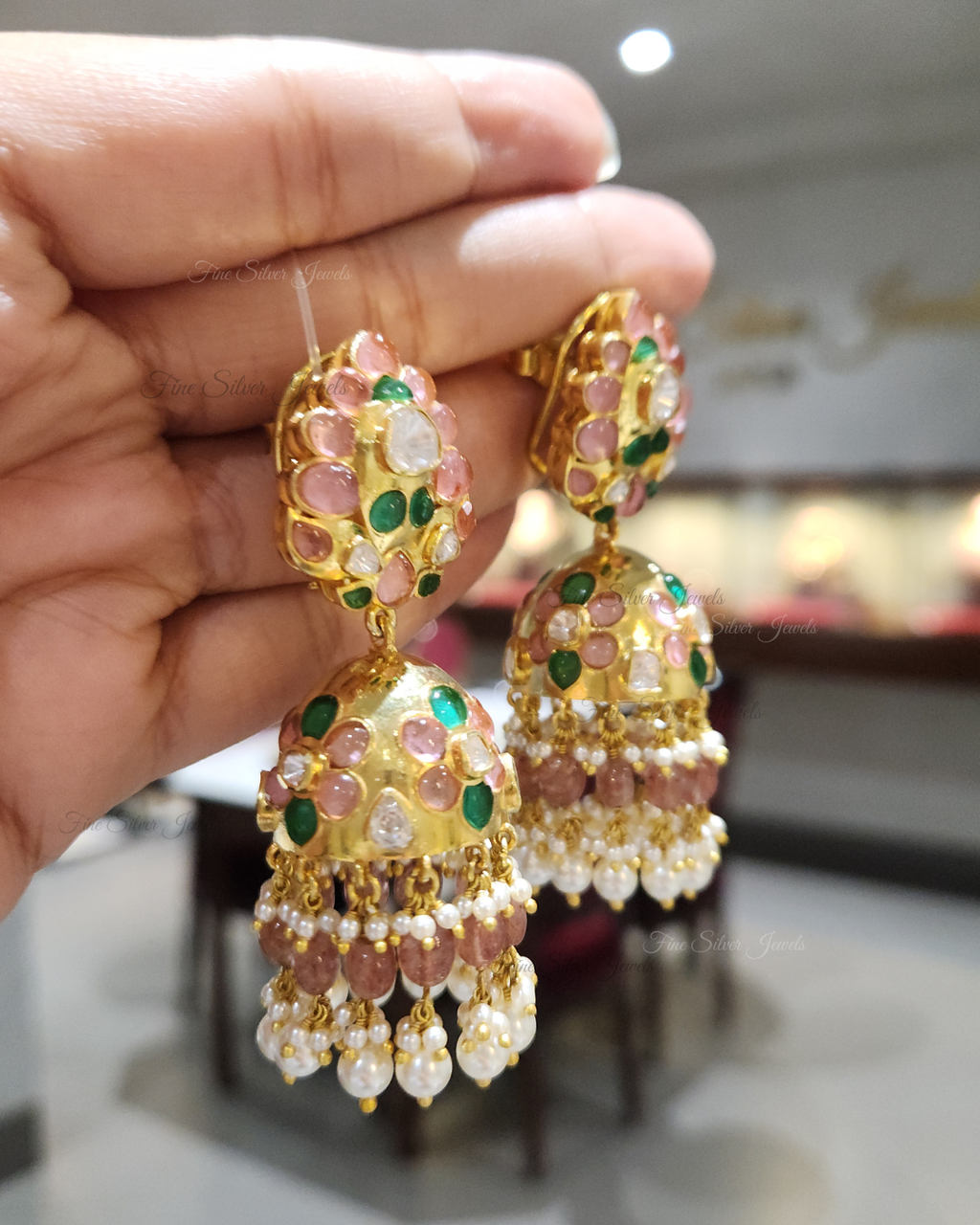 925 Silver Nia Jhumka Earrings