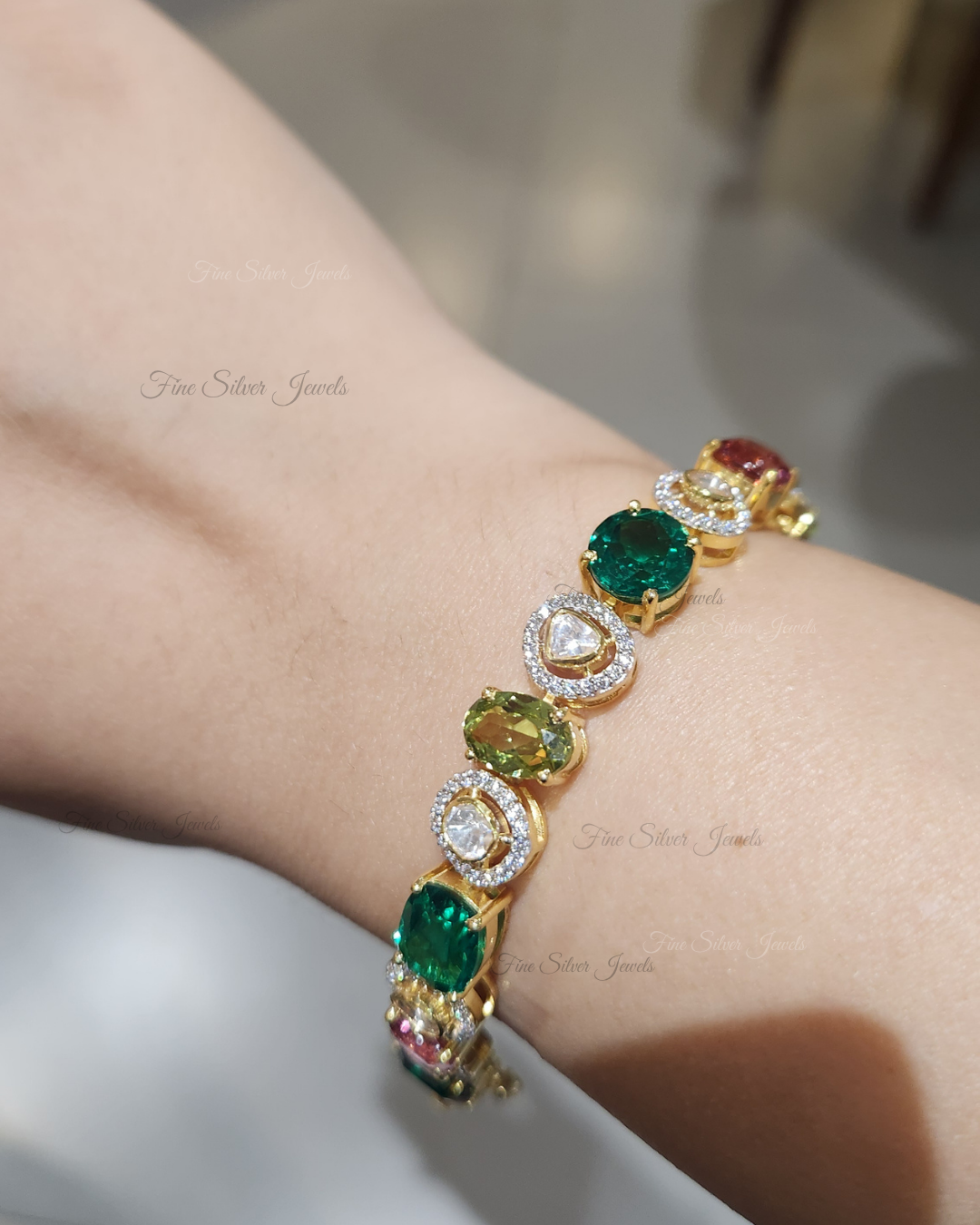 925 Silver Lavanya Multi Tourmaline Bracelet