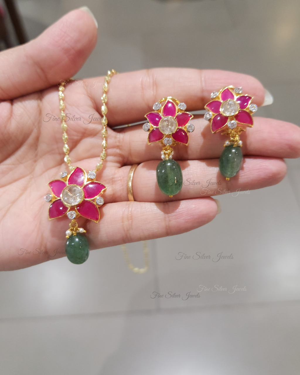 925 Silver Chanda Pendant Set