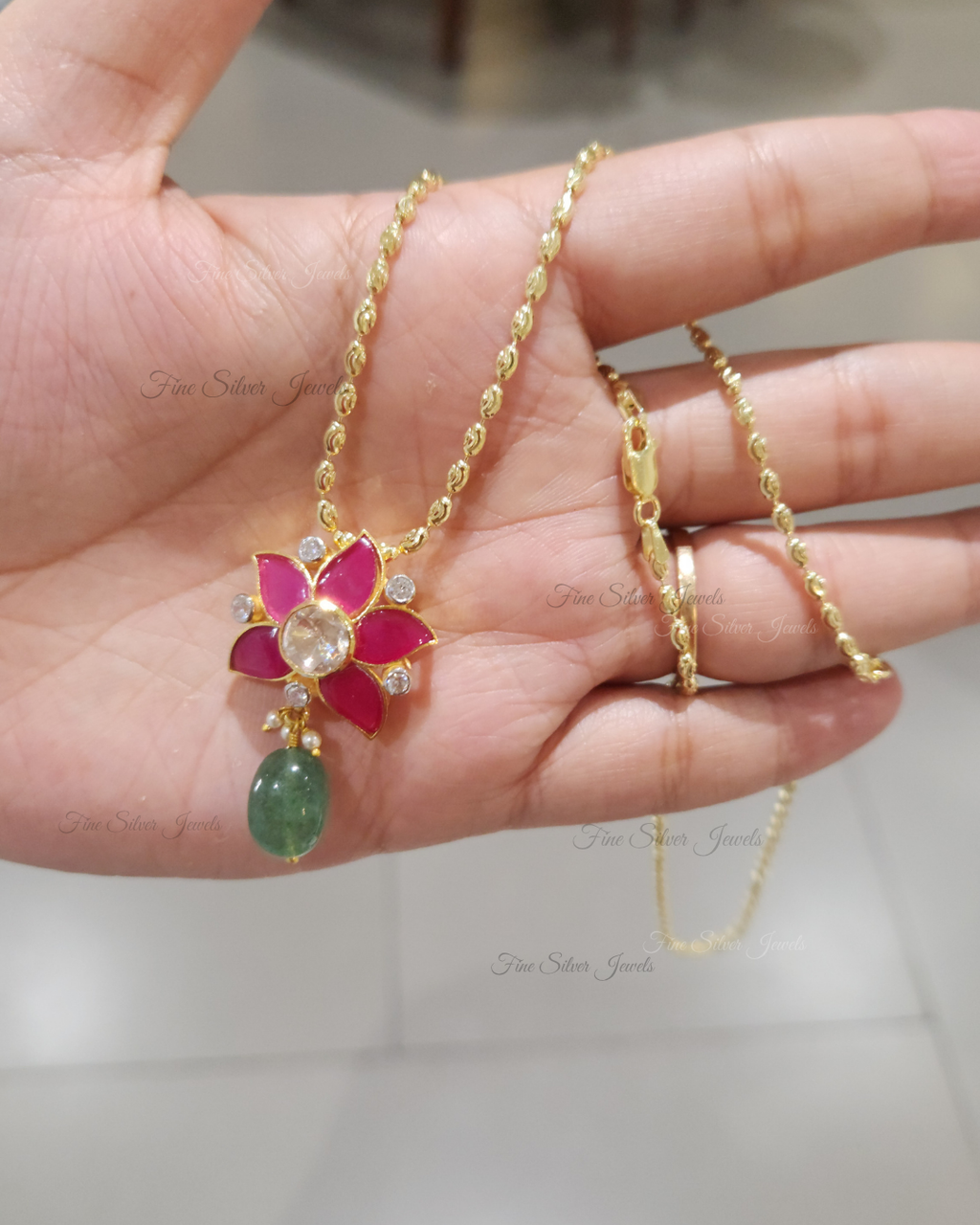 925 Silver Chanda Pendant Set