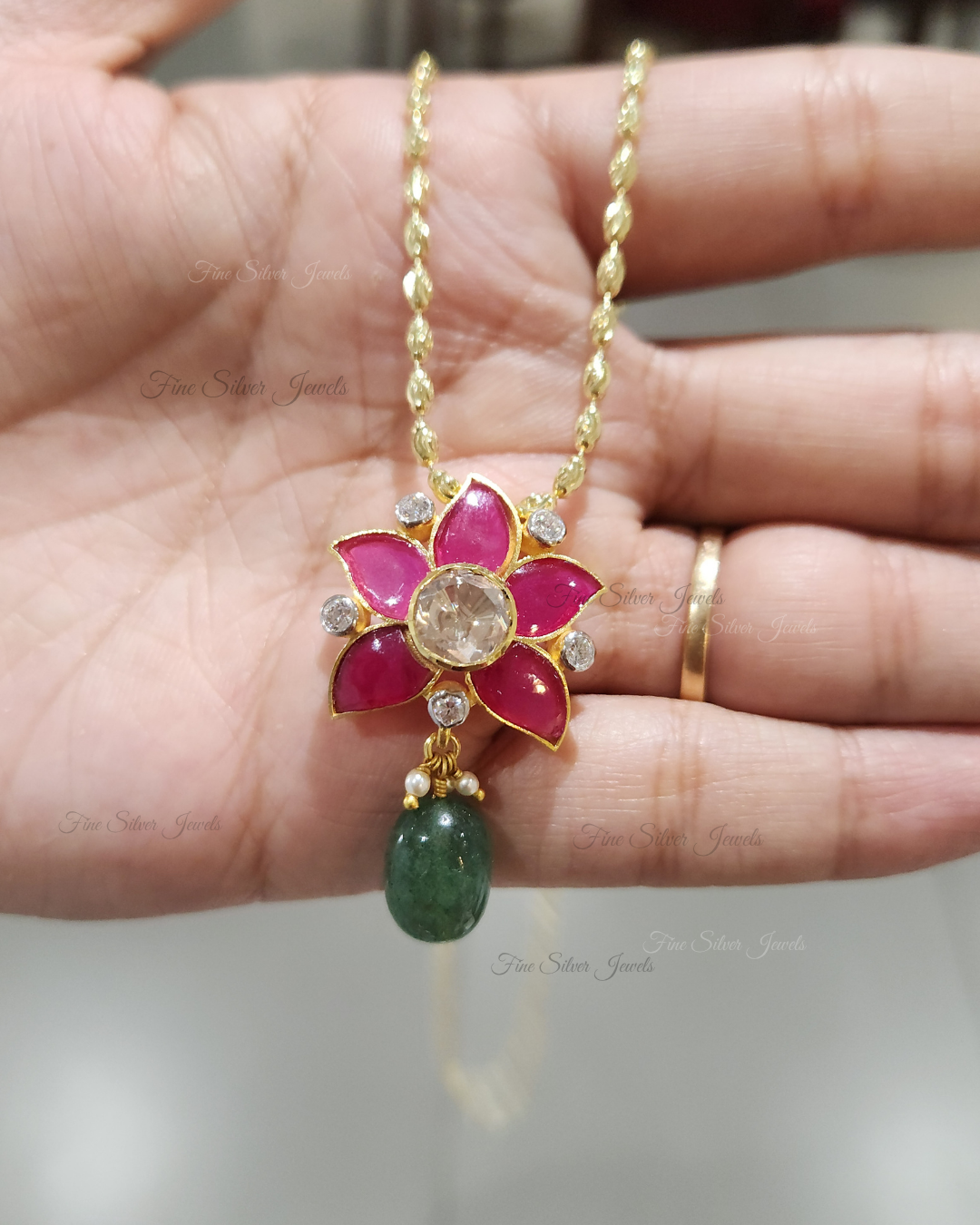 925 Silver Chanda Pendant Set